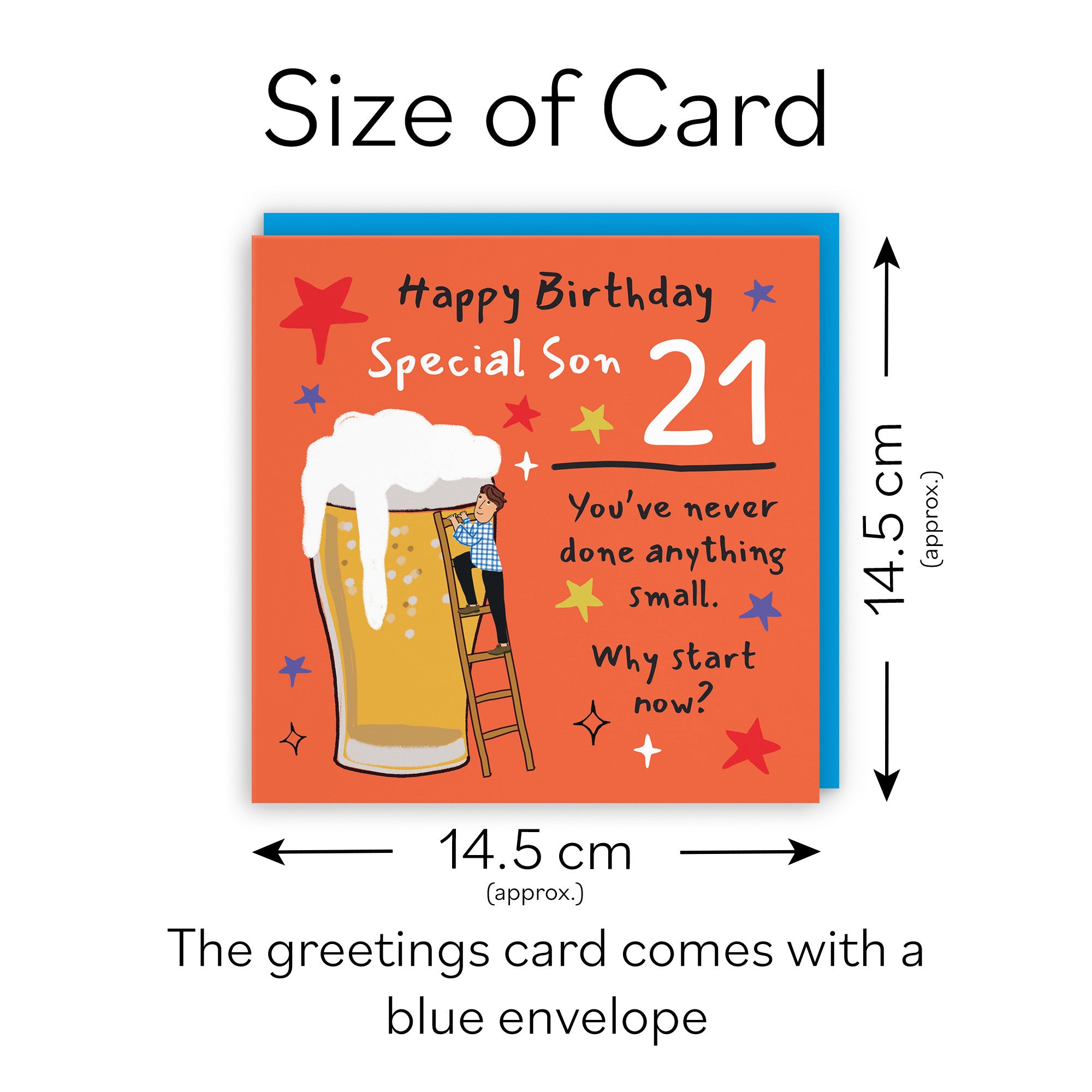 21st Son Birthday Card Big Beer Laugh Out Loud - Default Title (GK00310)