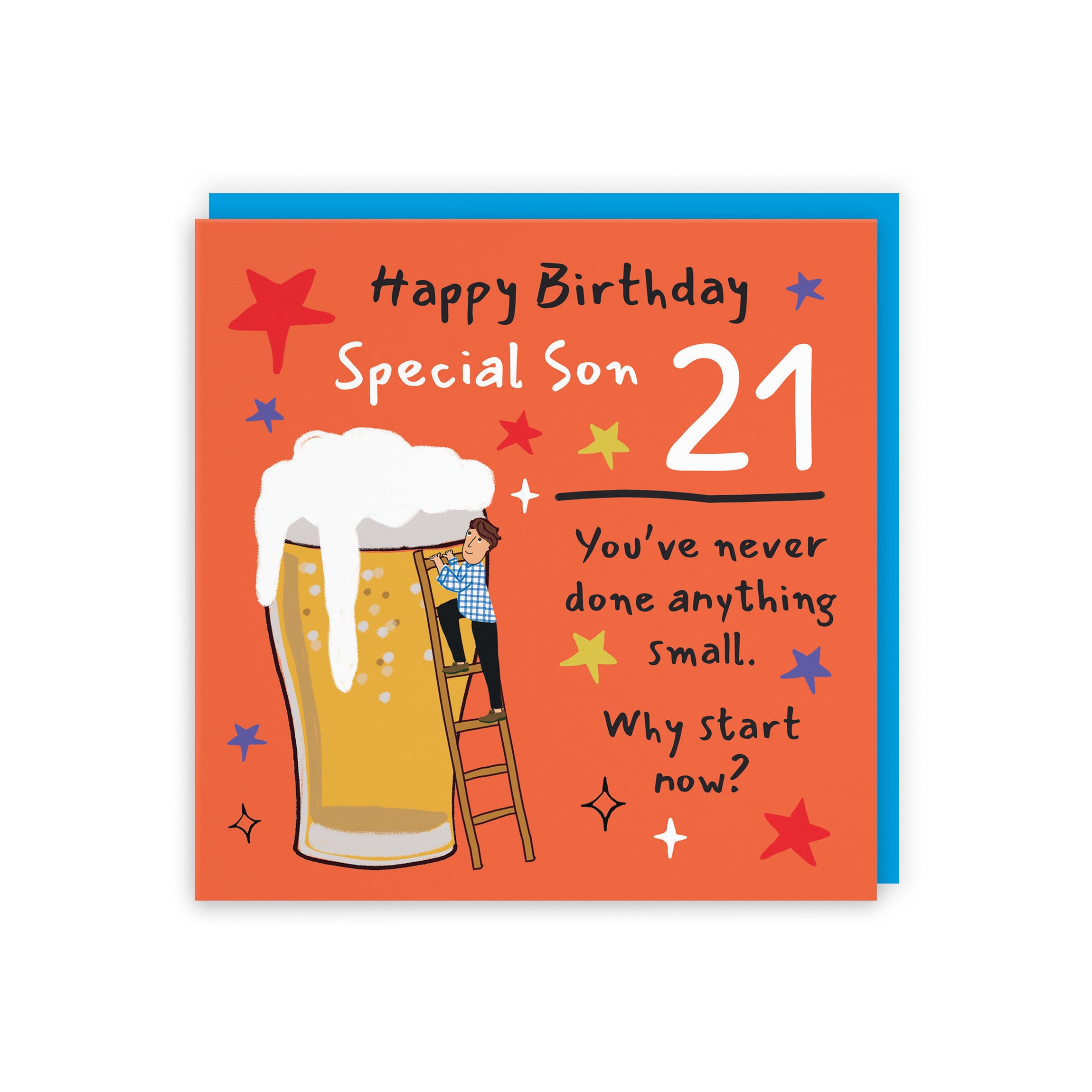 21st Son Birthday Card Big Beer Laugh Out Loud - Default Title (GK00310)
