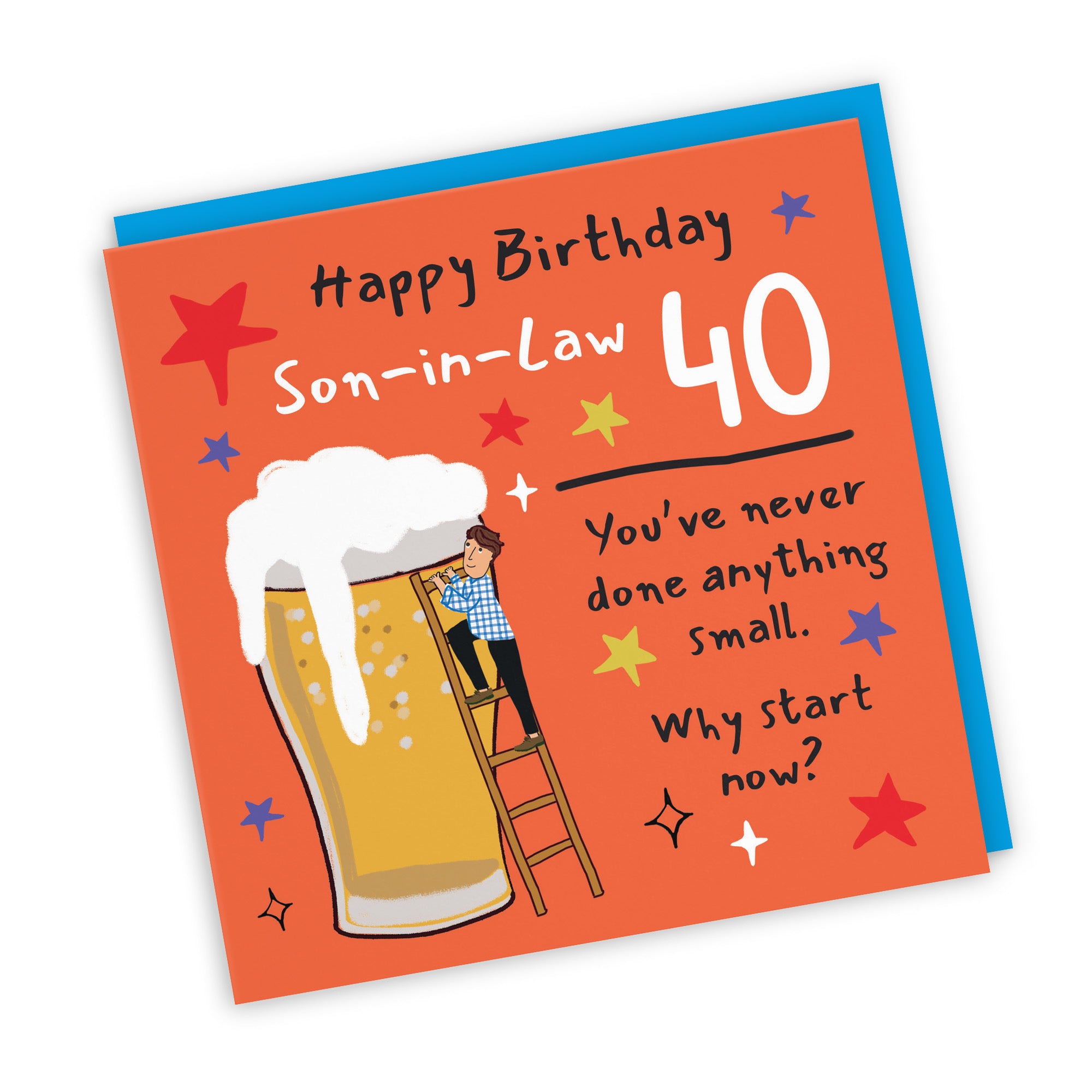 40th Son-in-Law Birthday Card Big Beer Laugh Out Loud - Default Title (GK00315)