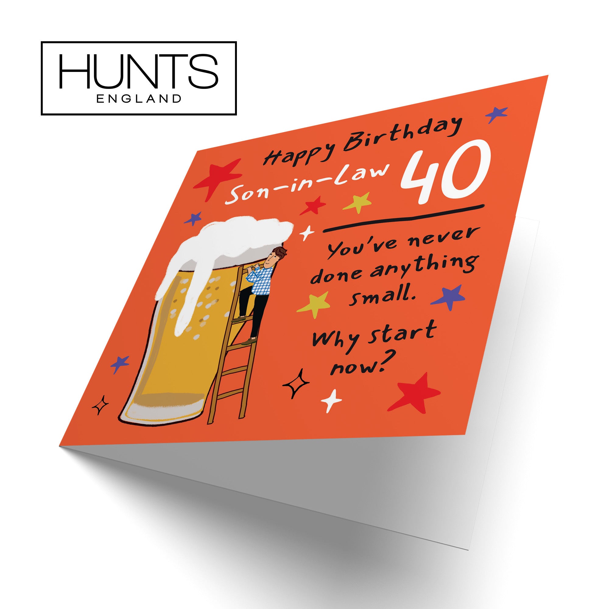 40th Son-in-Law Birthday Card Big Beer Laugh Out Loud - Default Title (GK00315)