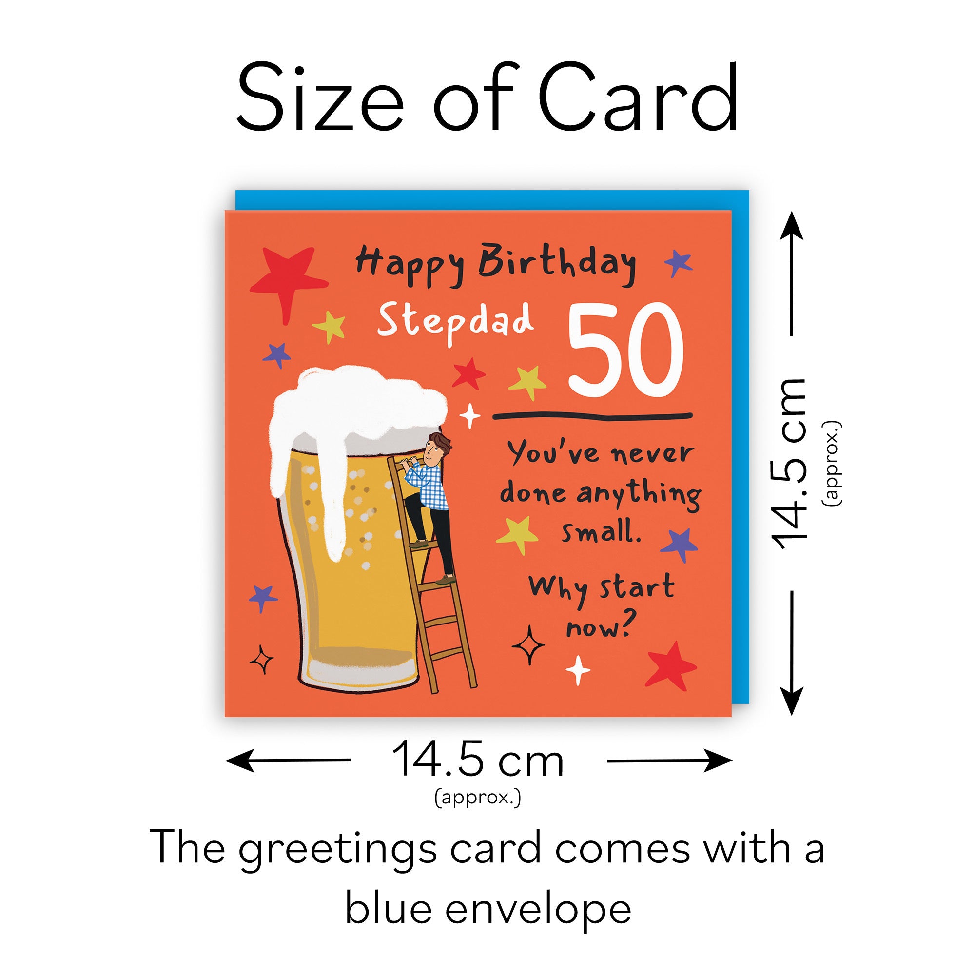 50th Stepdad Birthday Card Big Beer Laugh Out Loud - Default Title (GK00317)