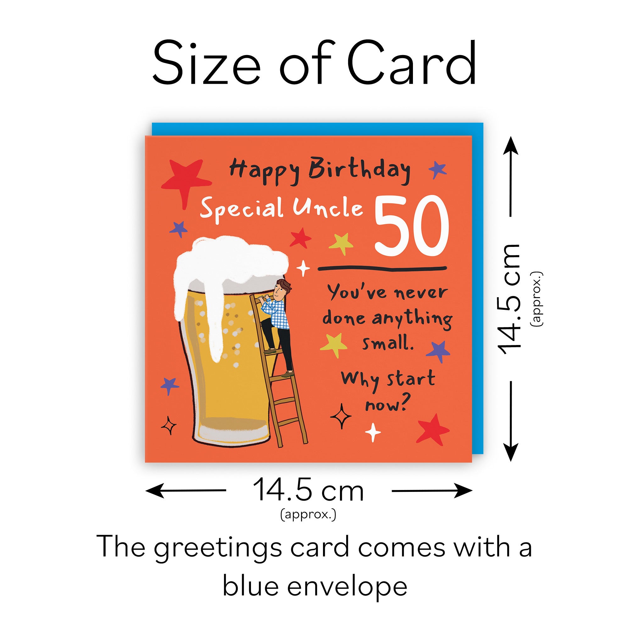 50th Uncle Birthday Card Big Beer Laugh Out Loud - Default Title (GK00318)