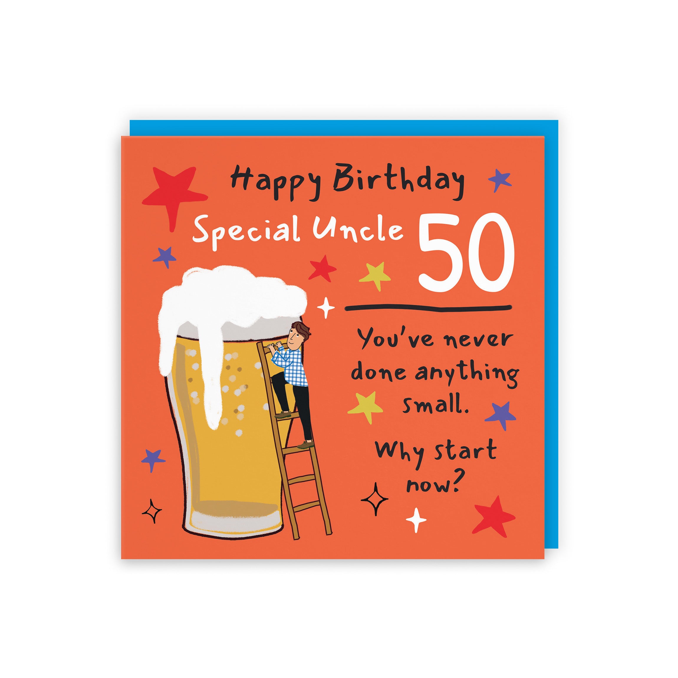 50th Uncle Birthday Card Big Beer Laugh Out Loud - Default Title (GK00318)