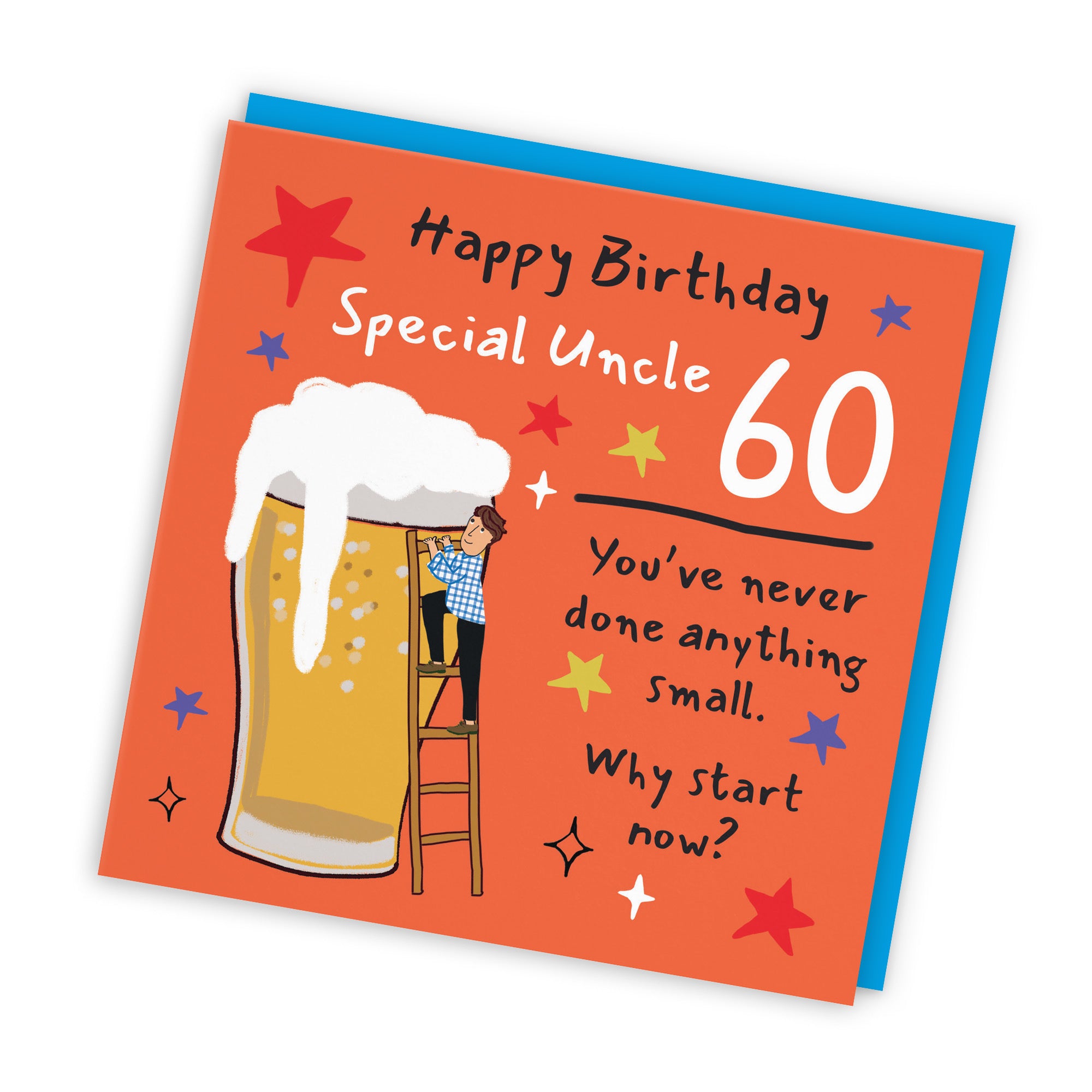 60th Uncle Birthday Card Big Beer Laugh Out Loud - Default Title (GK00319)