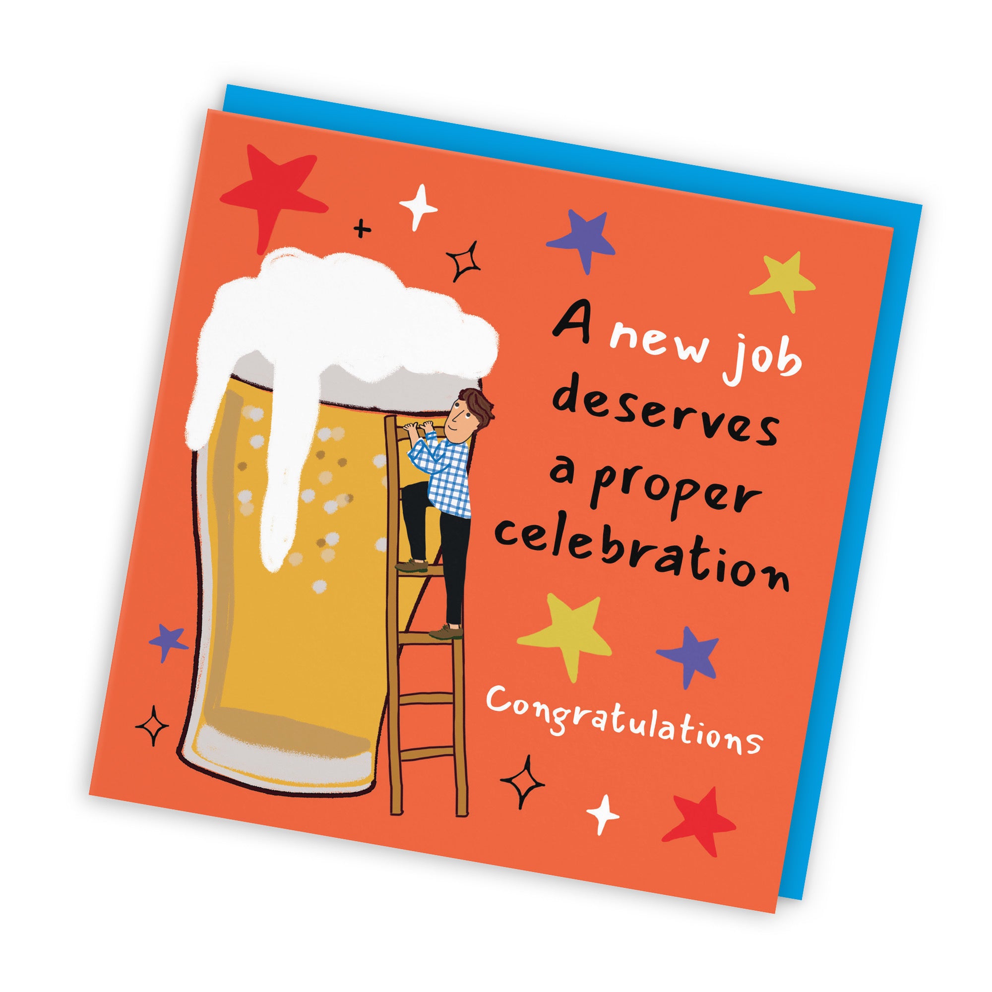 Men's New Job Congratulations Card Big Beer Laugh Out Loud - Default Title (GK00323)