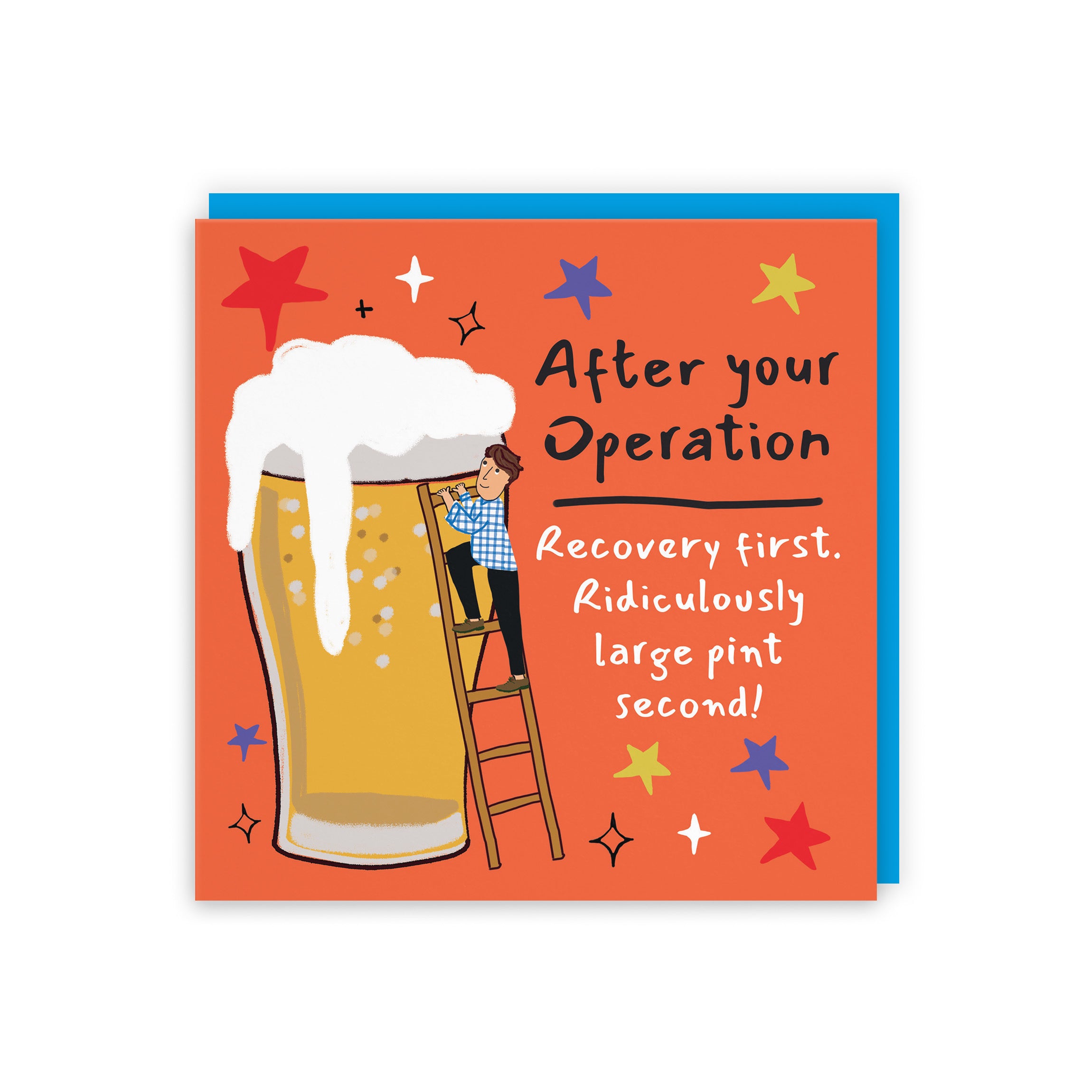 Men's After Operation Get Well Card Big Beer Laugh Out Loud - Default Title (GK00330)