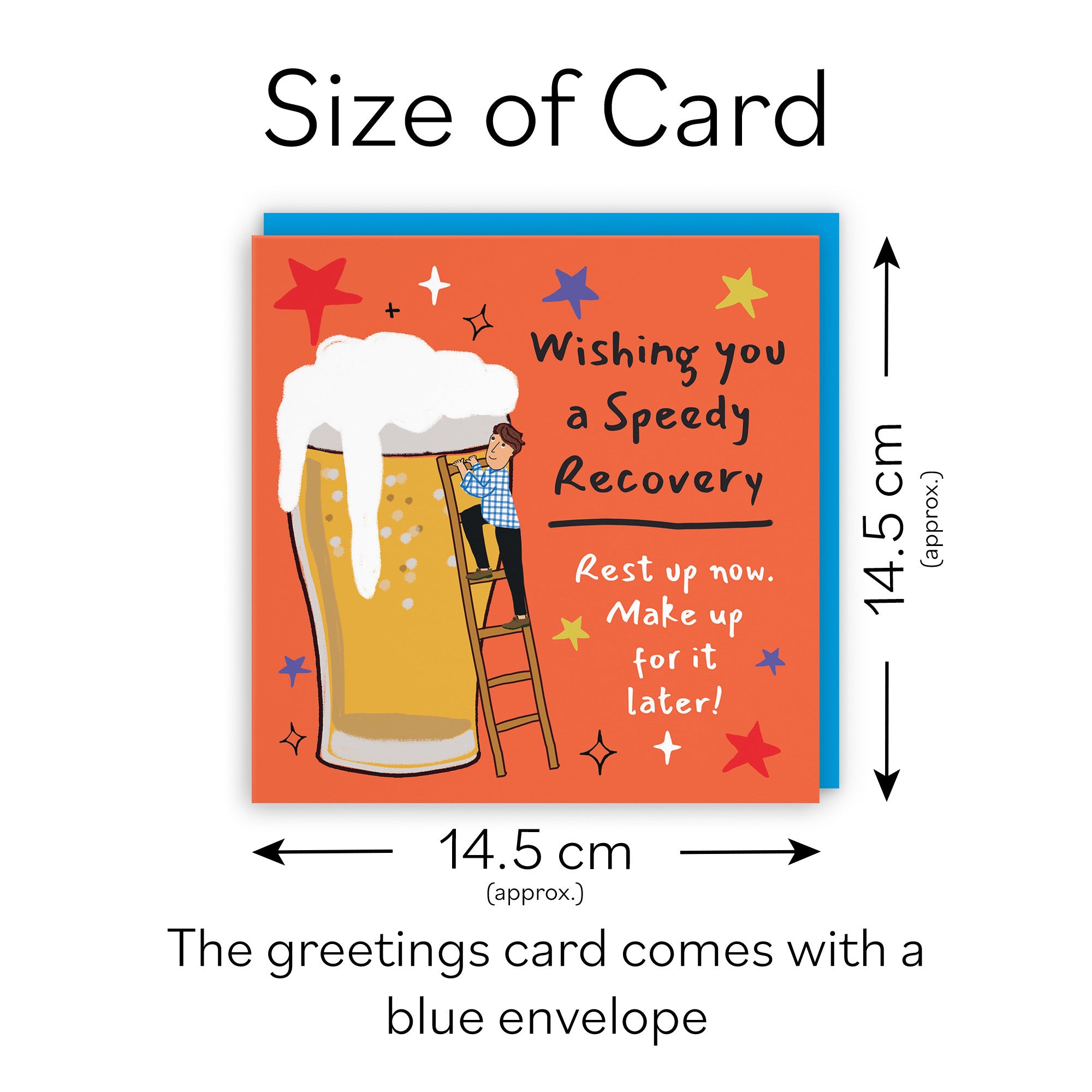 Men's Speedy Recovery Get Well Card Big Beer Laugh Out Loud - Default Title (GK00331)