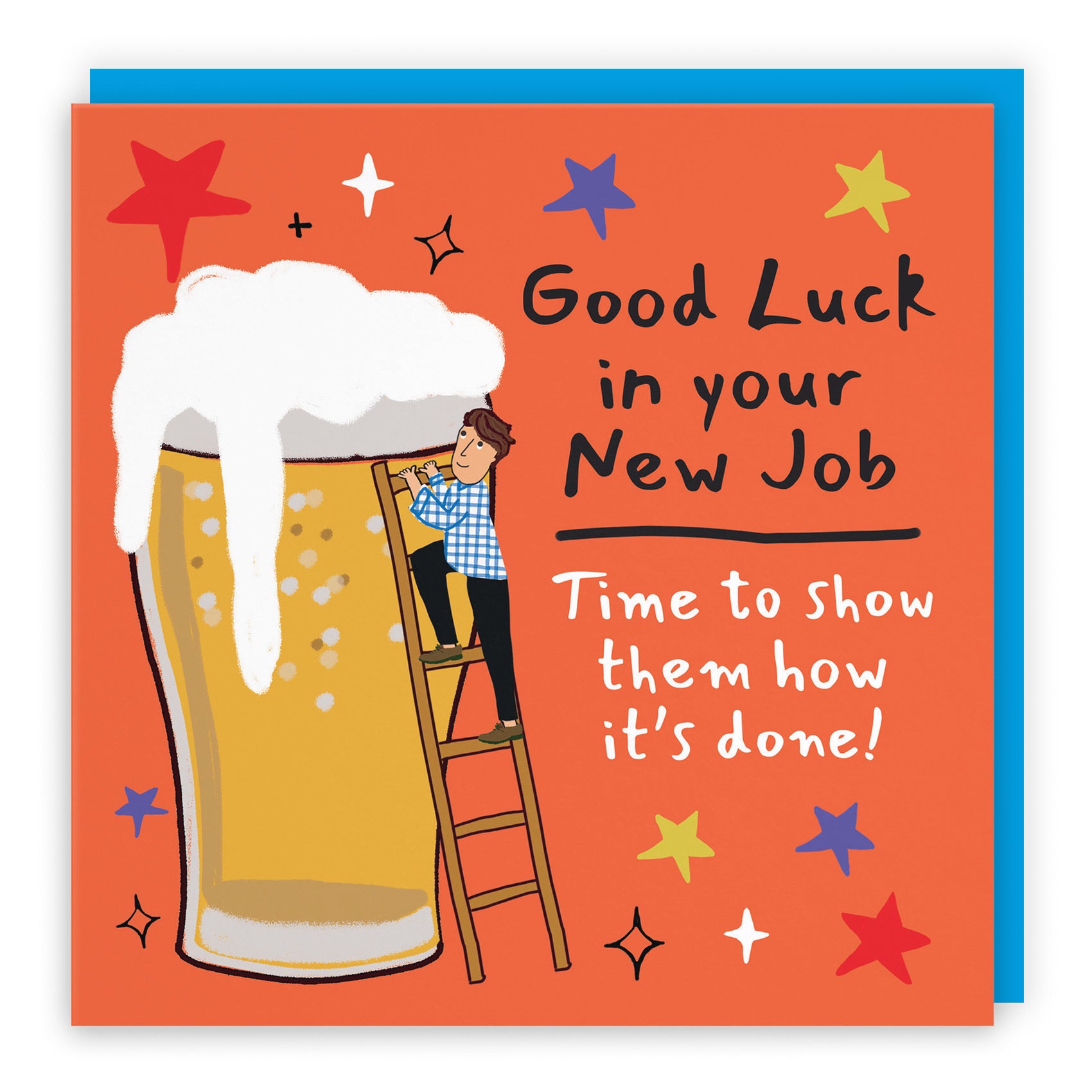 Men's New Job Good Luck Card Big Beer Laugh Out Loud - Default Title (GK00333)