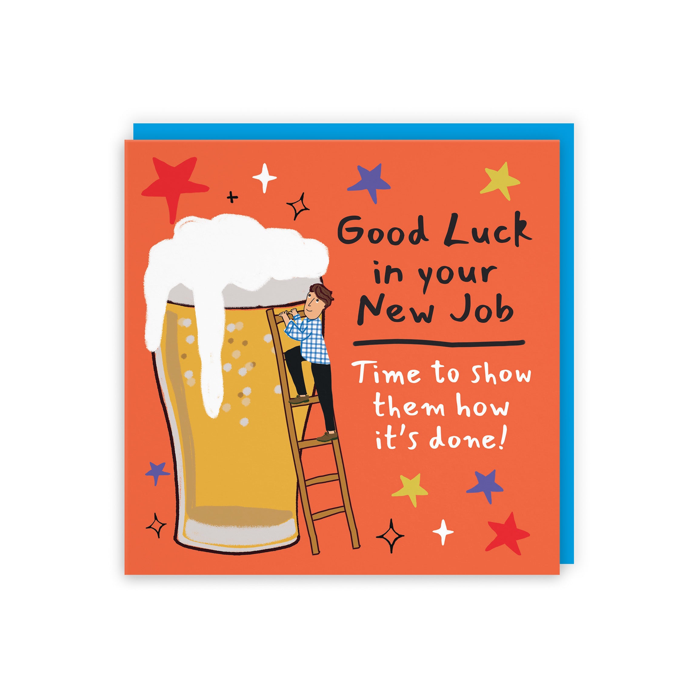Men's New Job Good Luck Card Big Beer Laugh Out Loud - Default Title (GK00333)