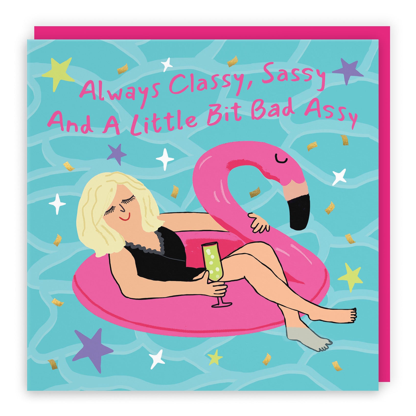 Women's Any Occasion Card Flamingo Float Laugh Out Loud - Default Title (GK00344)