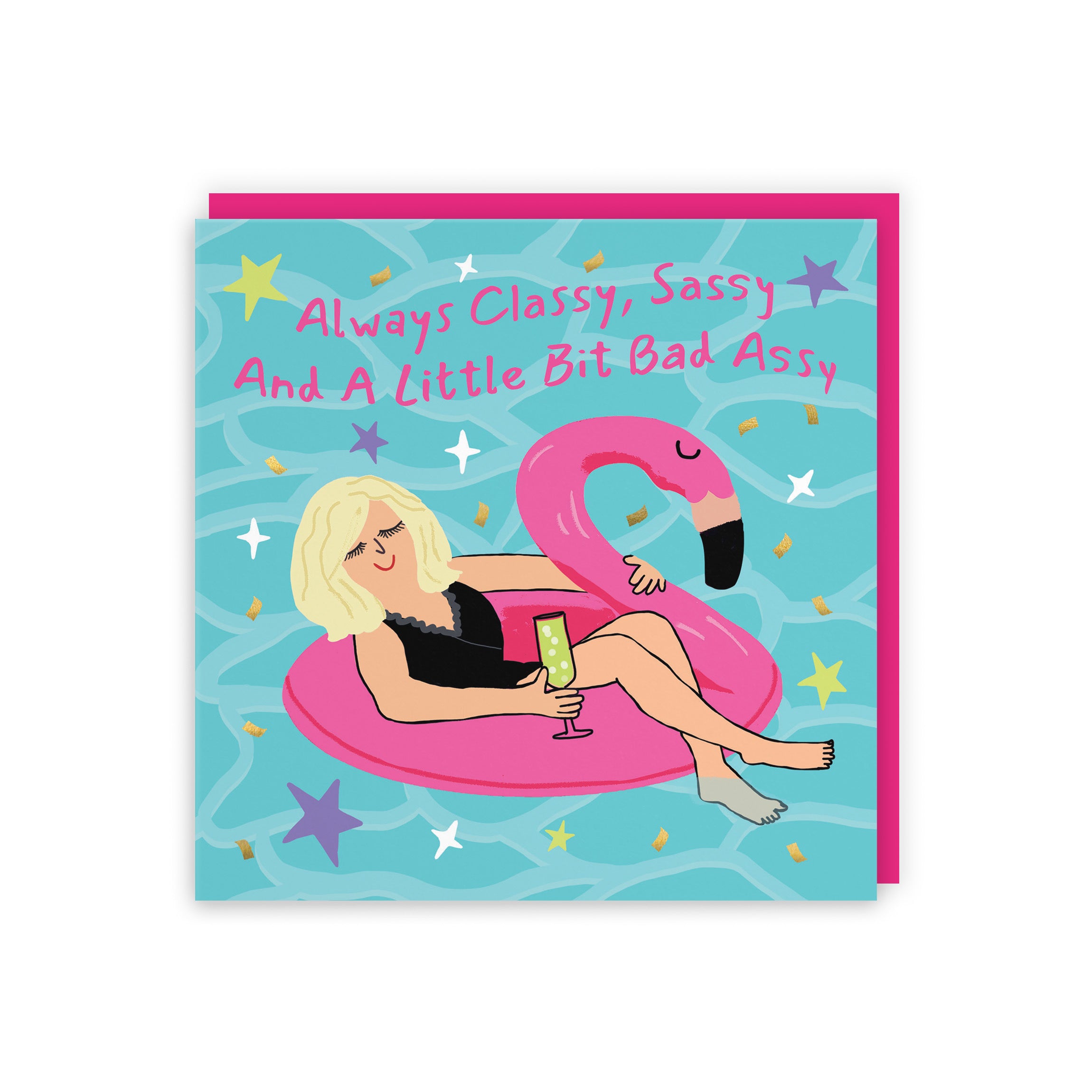 Women's Any Occasion Card Flamingo Float Laugh Out Loud - Default Title (GK00344)