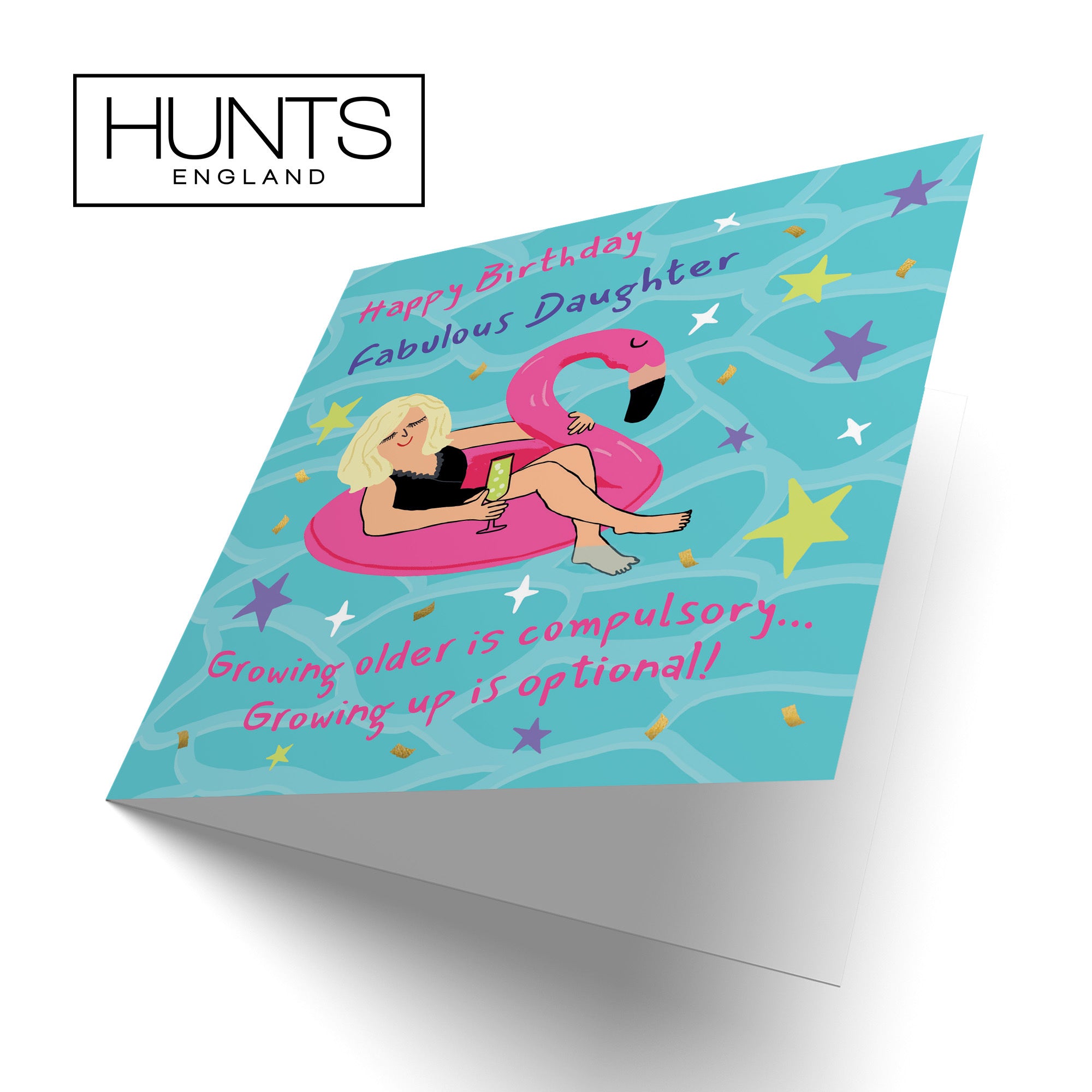 Daughter Birthday Card Flamingo Float Laugh Out Loud - Default Title (GK00359)