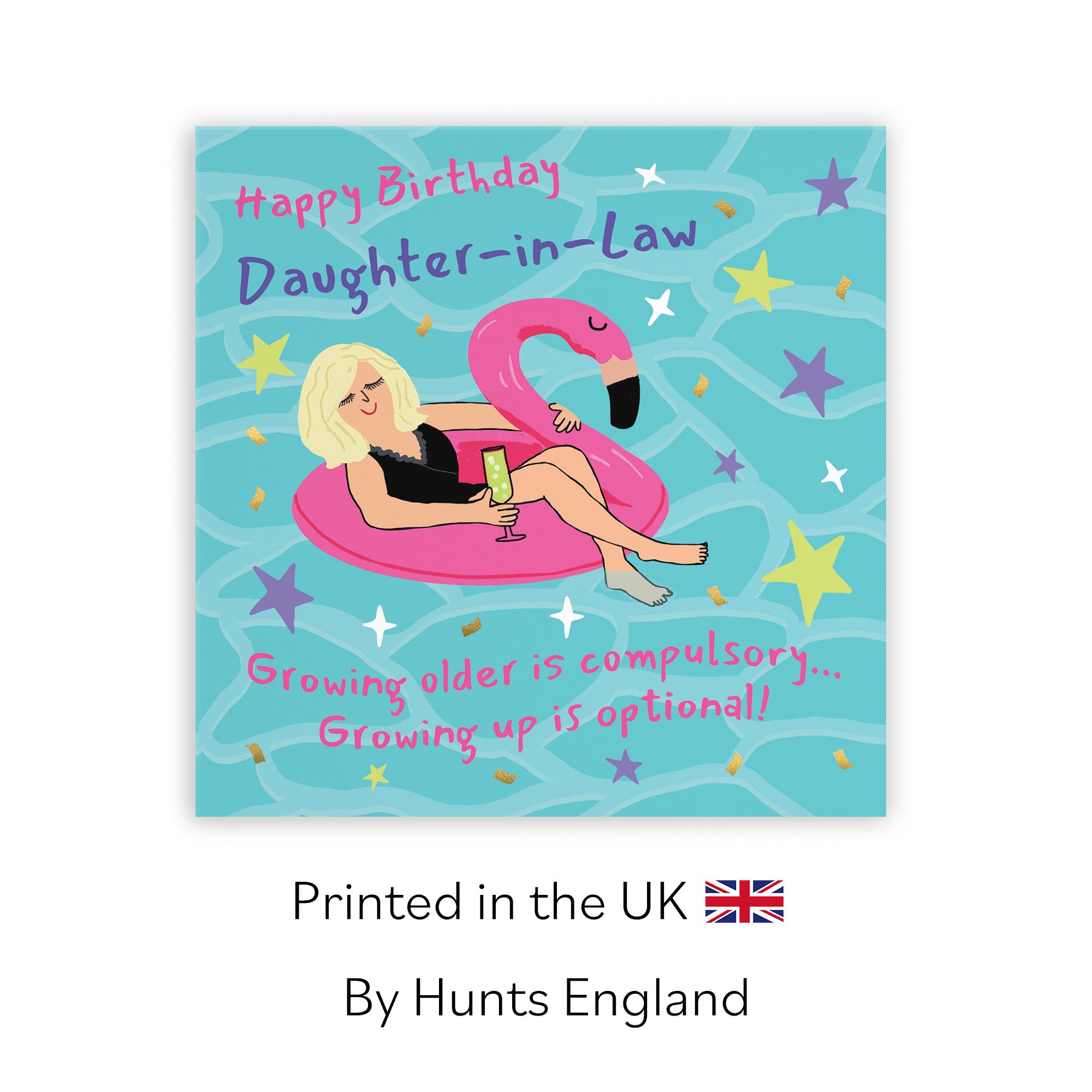 Daughter-in-Law Birthday Card Flamingo Float Laugh Out Loud - Default Title (GK00360)