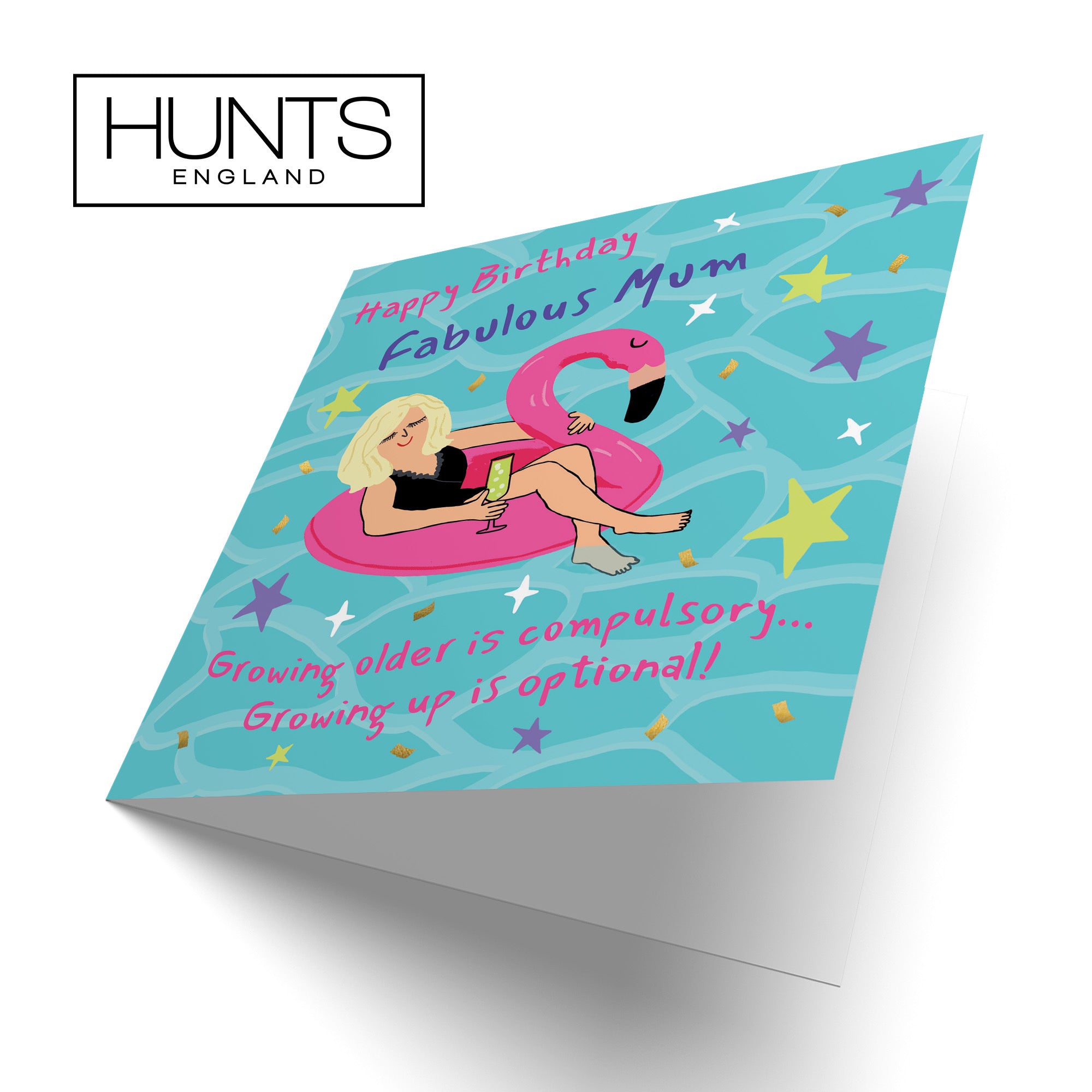 Mum Birthday Card Flamingo Float Laugh Out Loud - Default Title (GK00369)