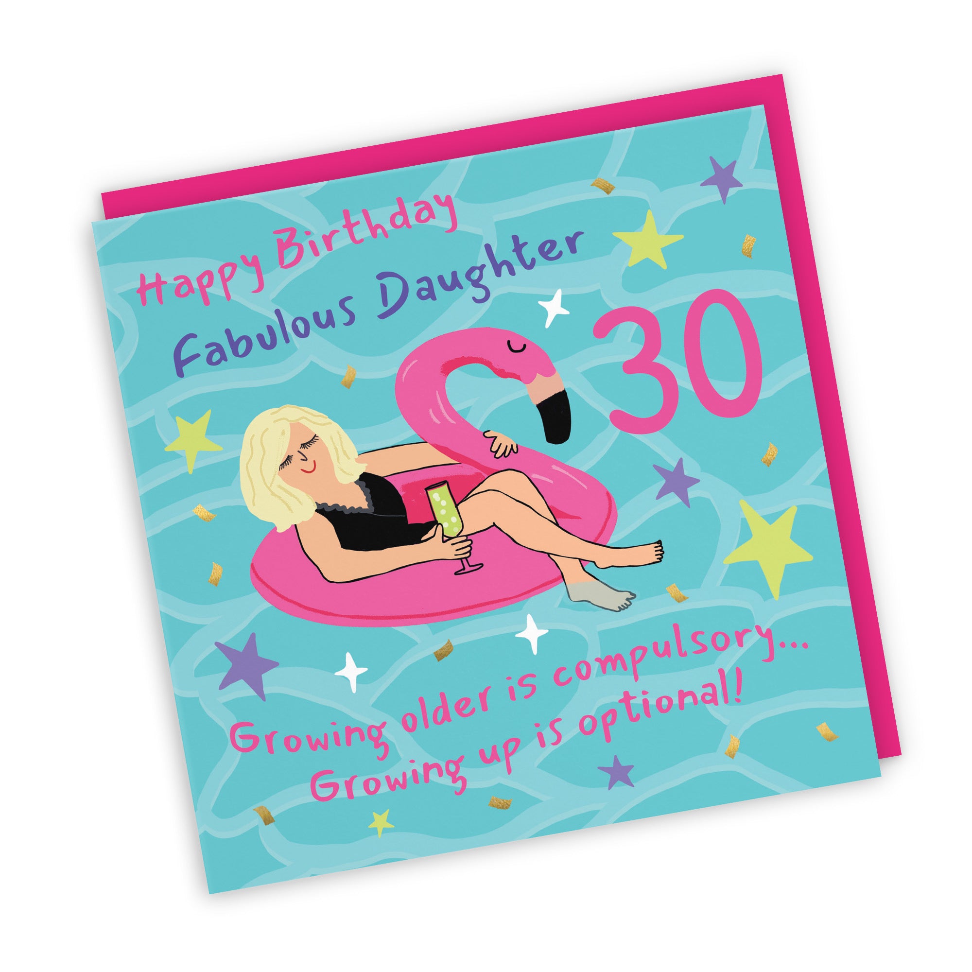 30th Daughter Birthday Card Flamingo Float Laugh Out Loud - Default Title (GK00394)
