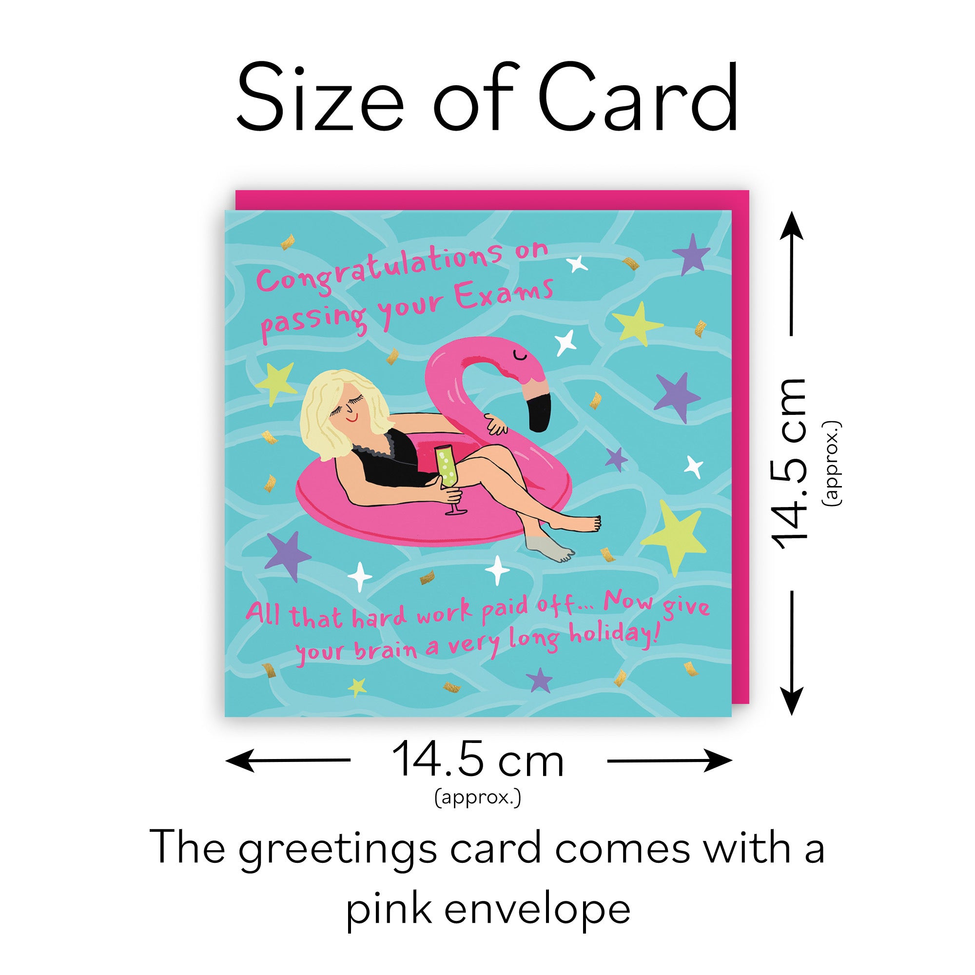 Women's Exams Congratulations Card Flamingo Float Laugh Out Loud - Default Title (GK00459)