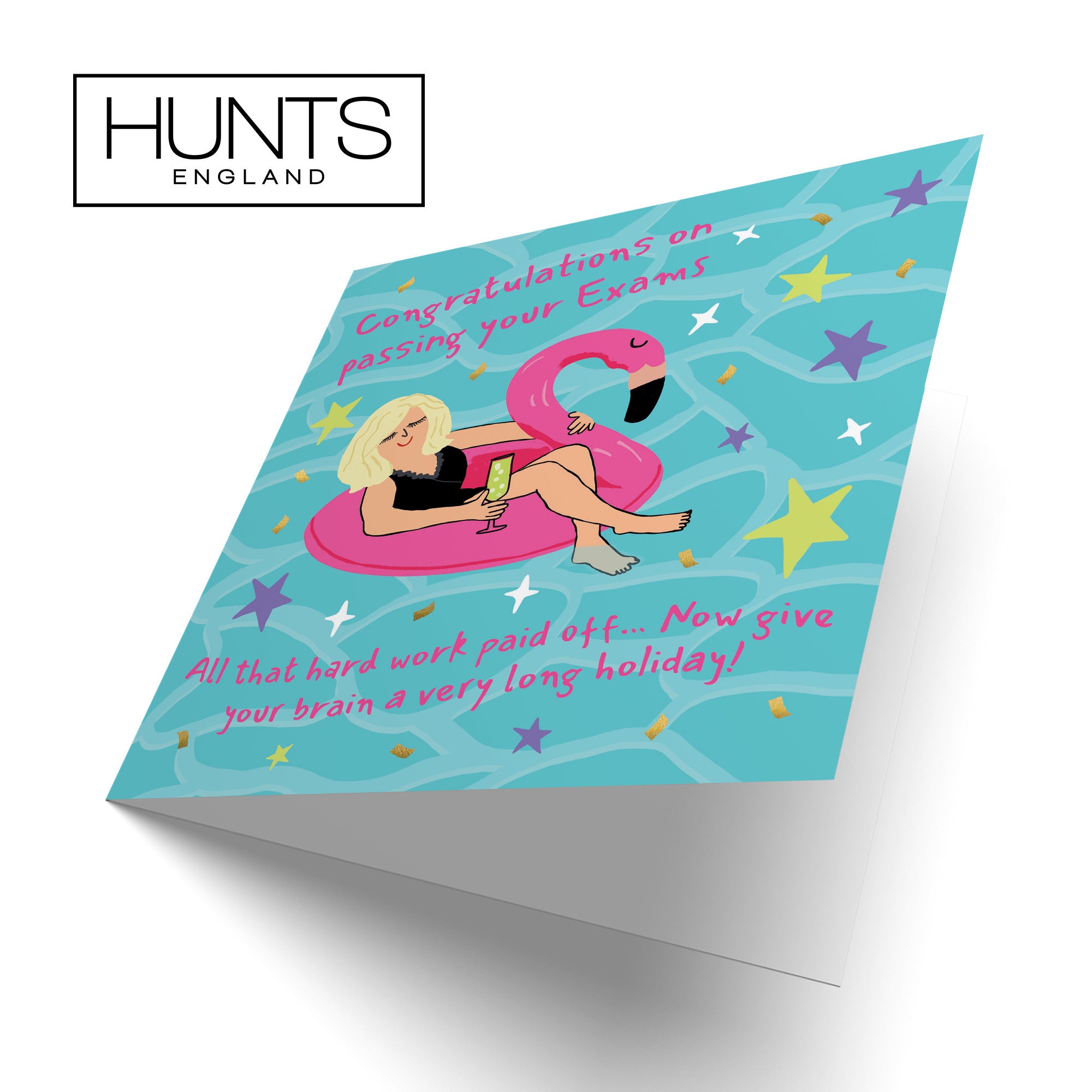 Women's Exams Congratulations Card Flamingo Float Laugh Out Loud - Default Title (GK00459)