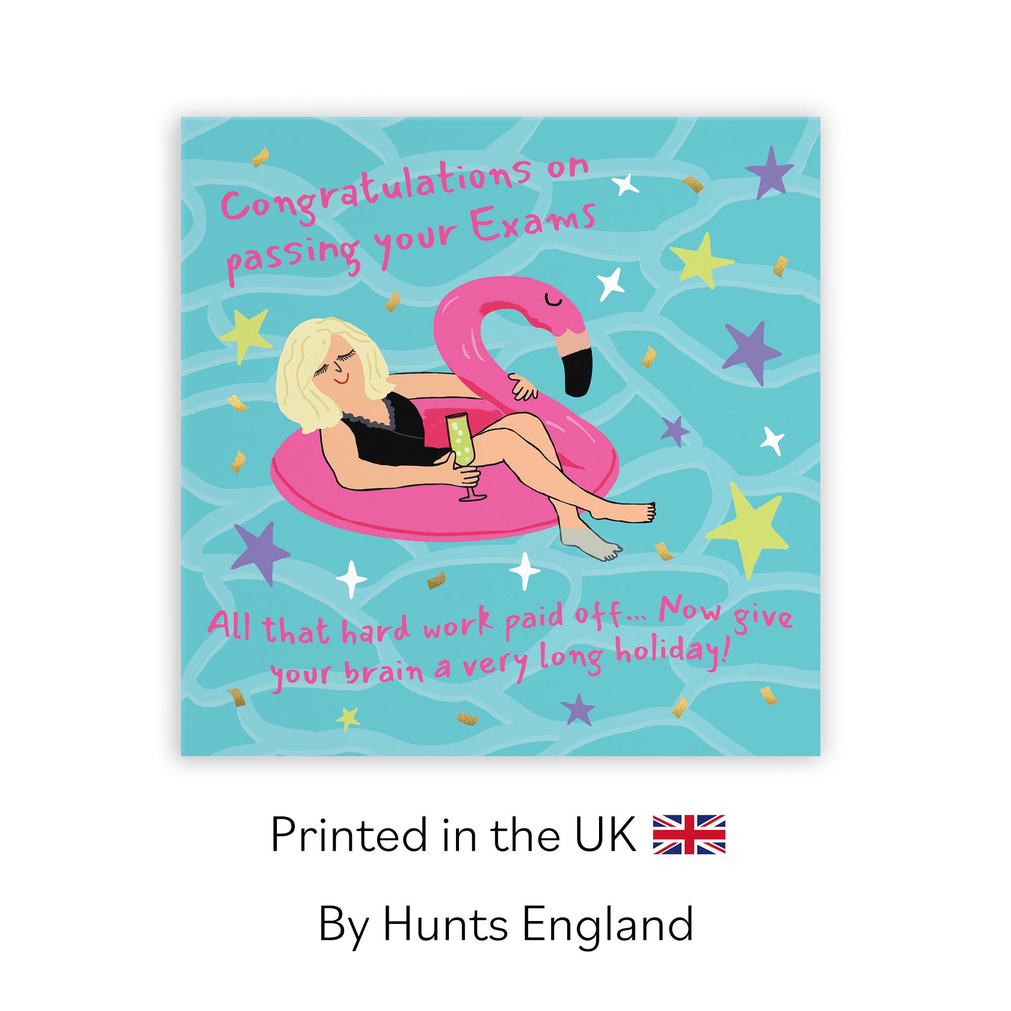 Women's Exams Congratulations Card Flamingo Float Laugh Out Loud - Default Title (GK00459)