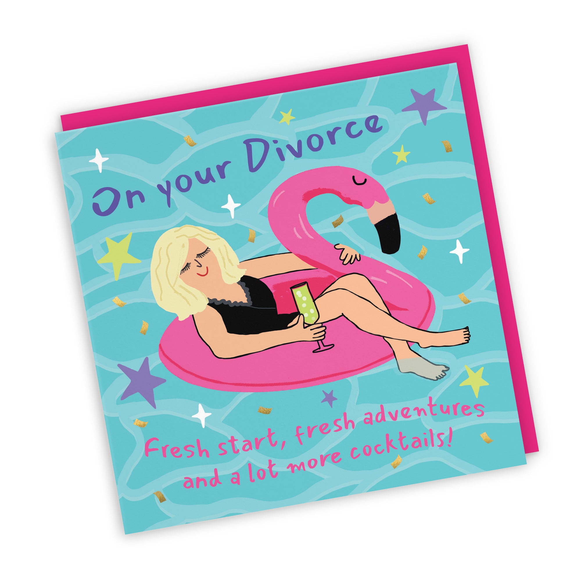 Women's Divorce Card Flamingo Float Laugh Out Loud - Default Title (GK00461)