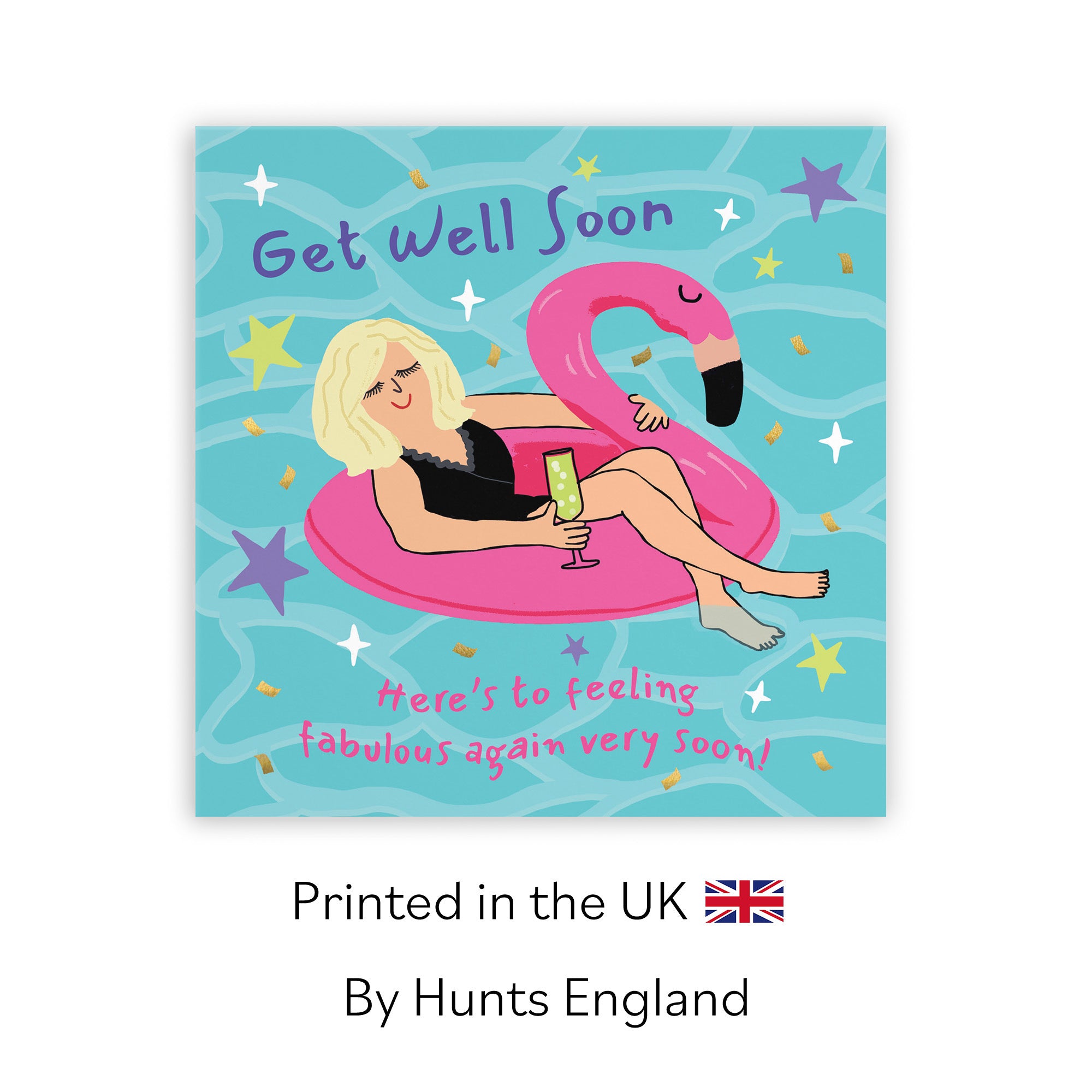 Women's Get Well Card Flamingo Float Laugh Out Loud - Default Title (GK00462)
