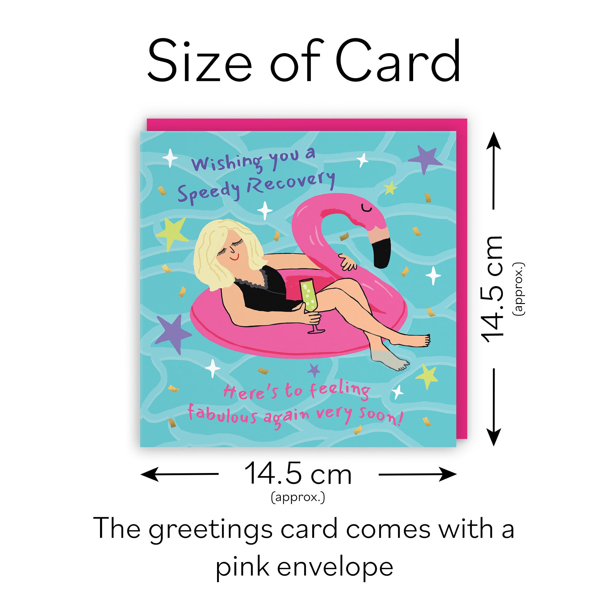 Women's Speedy Recovery Get Well Card Flamingo Float Laugh Out Loud - Default Title (GK00464)