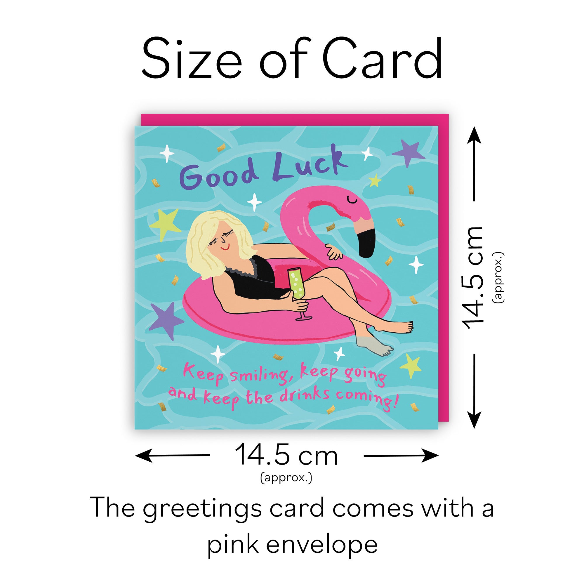 Women's Good Luck Card Flamingo Float Laugh Out Loud - Default Title (GK00467)