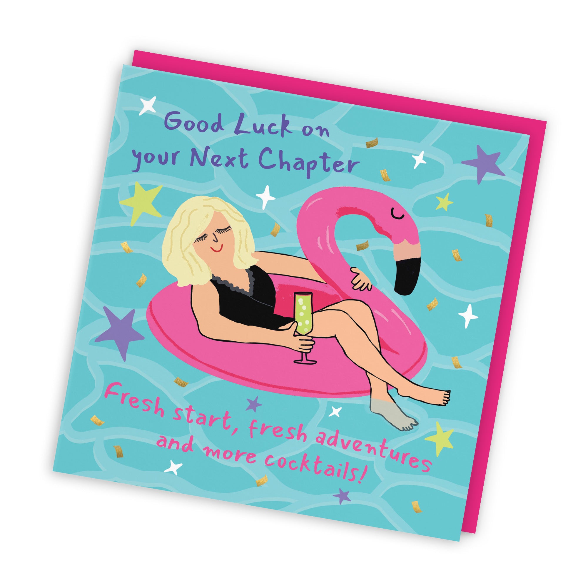 Women's Next Chapter Good Luck Card Flamingo Float Laugh Out Loud - Default Title (GK00470)