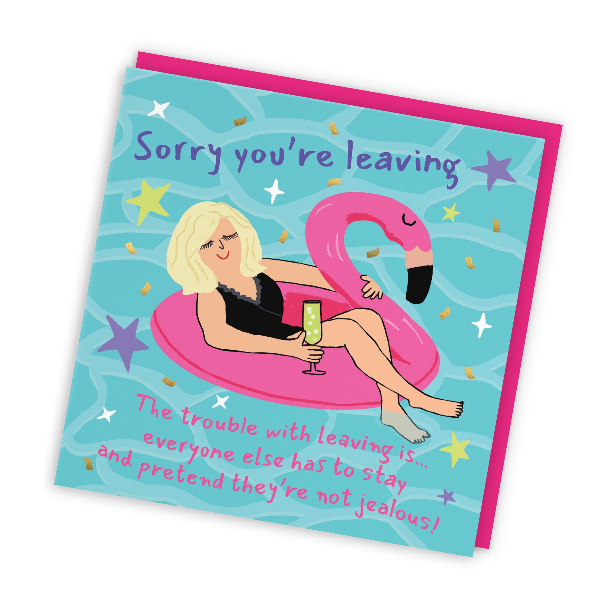 Women's Leaving Card Flamingo Float Laugh Out Loud - Default Title (GK00475)