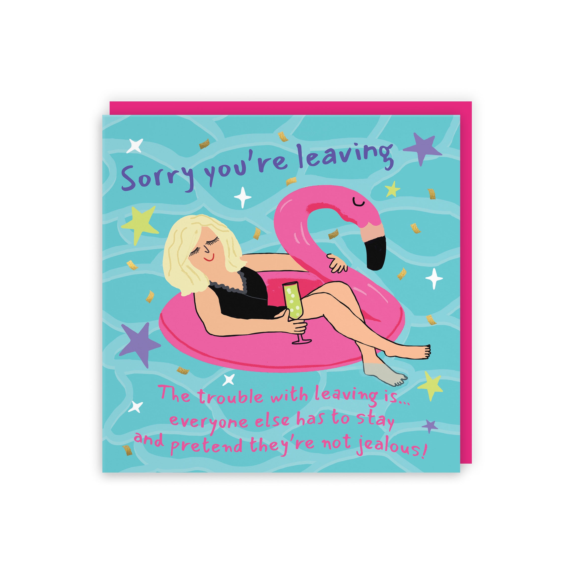 Women's Leaving Card Flamingo Float Laugh Out Loud - Default Title (GK00475)