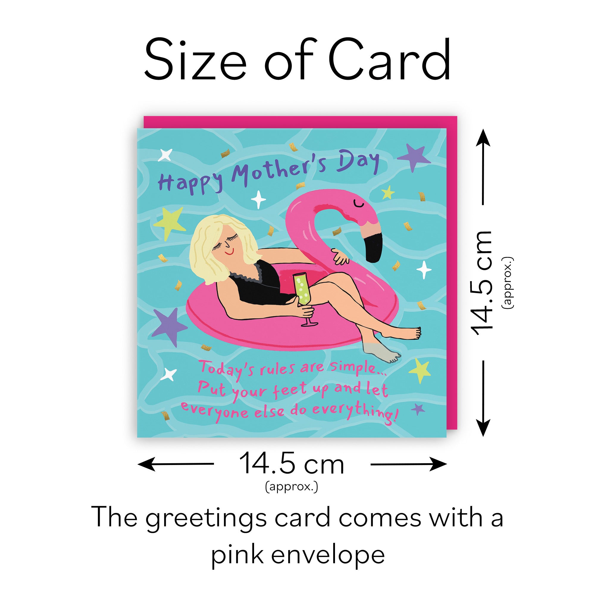 Women's Mother's Day Card Flamingo Float Laugh Out Loud - Default Title (GK00476)