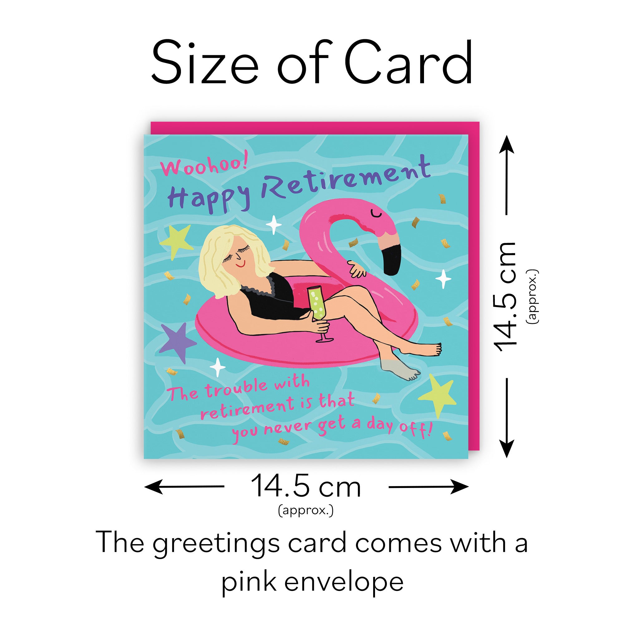Women's Retirement Card Flamingo Float Laugh Out Loud - Default Title (GK00478)