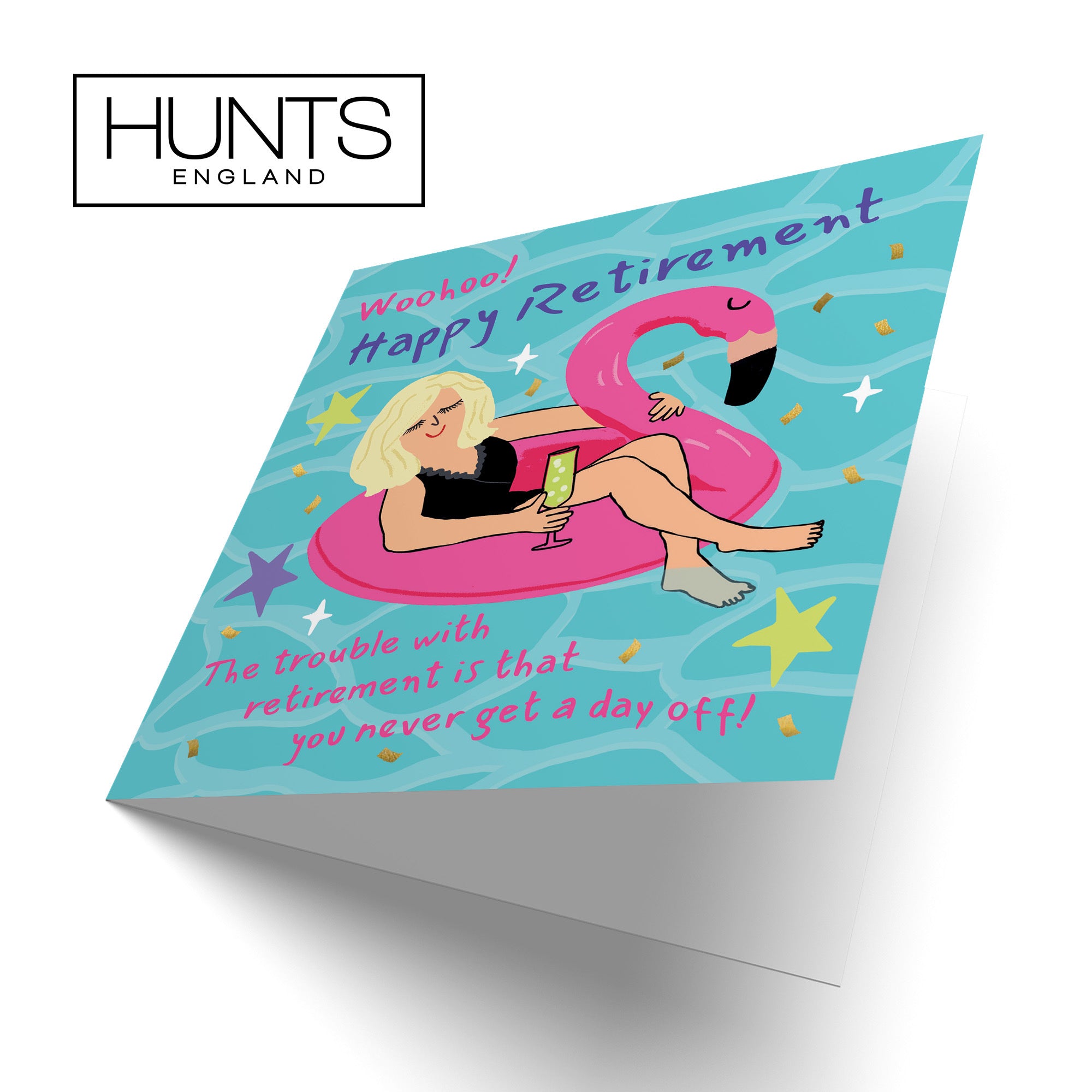Women's Retirement Card Flamingo Float Laugh Out Loud - Default Title (GK00478)