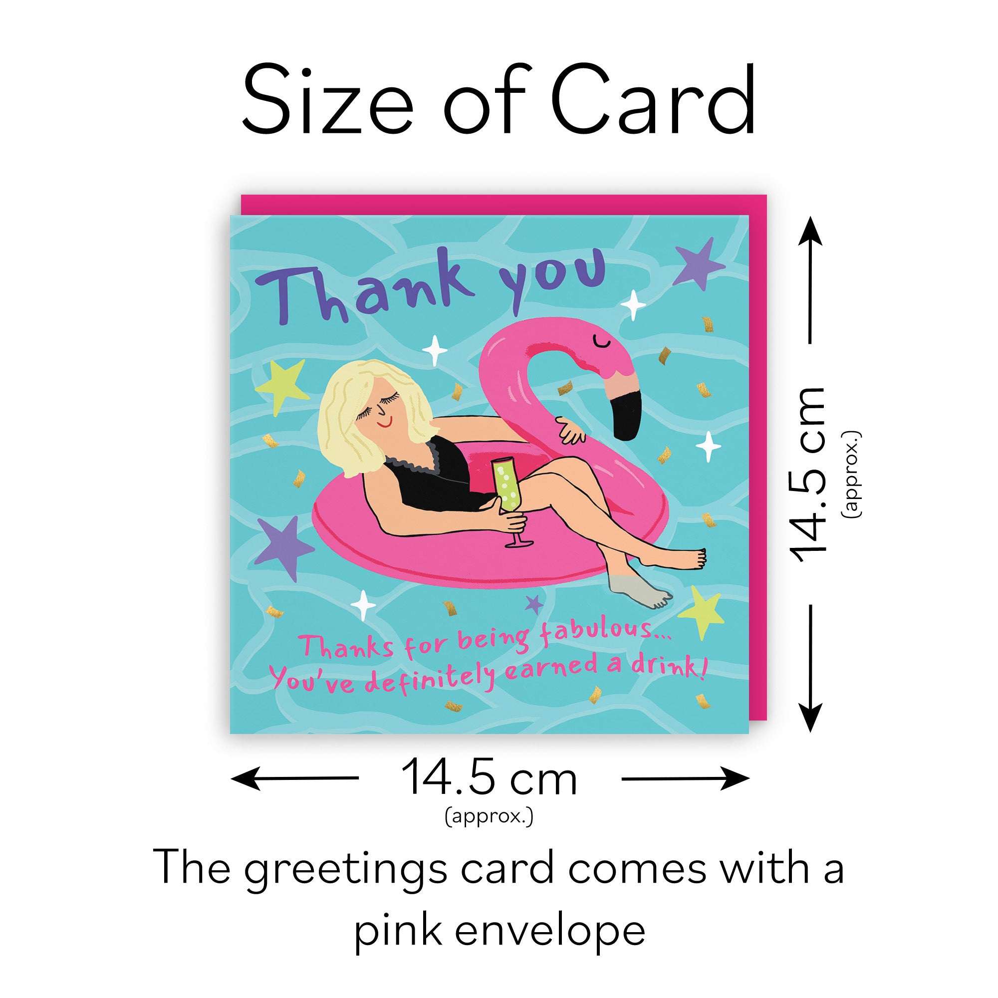 Women's Thank You Card Flamingo Float Laugh Out Loud - Default Title (GK00486)