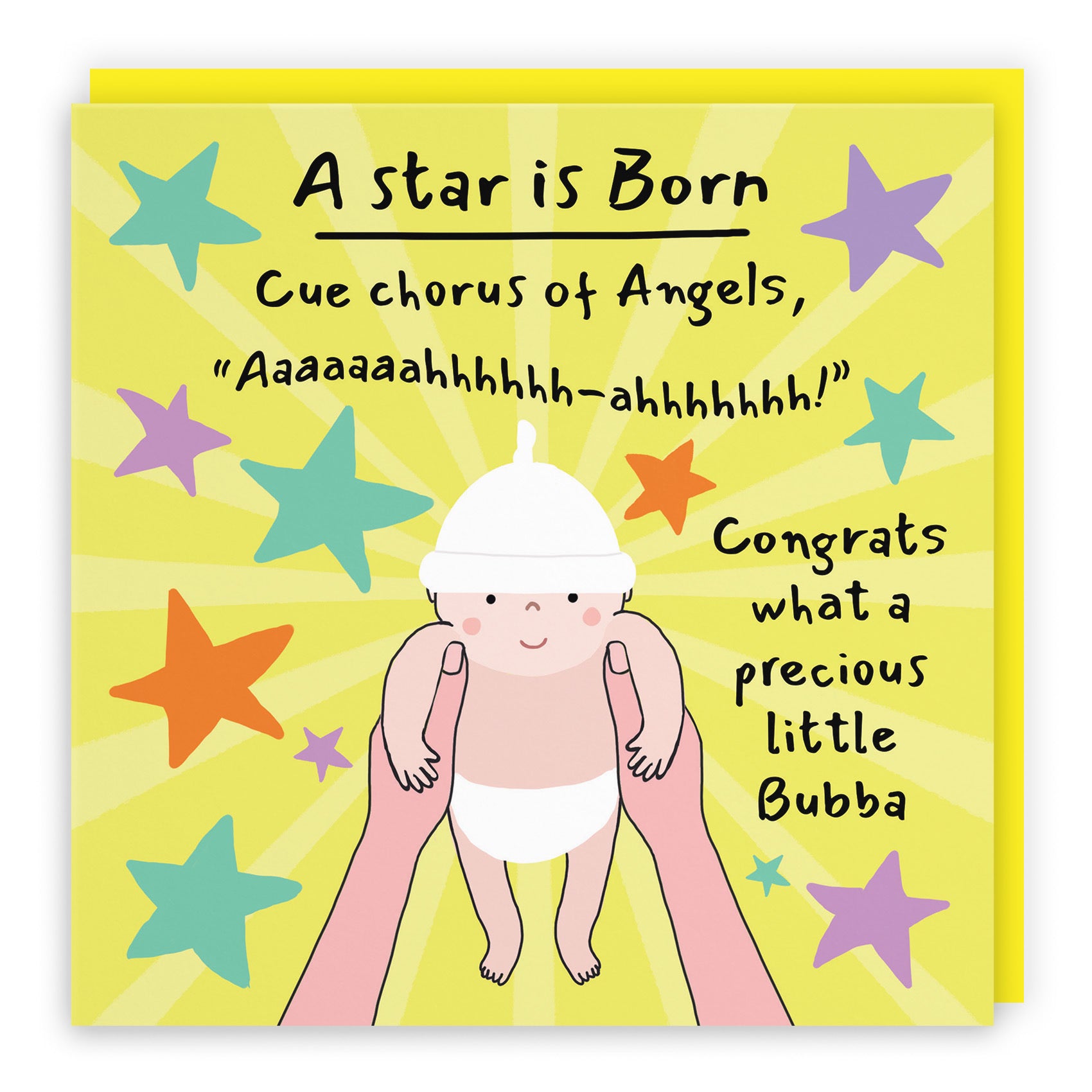 New Baby Congratulations Card Bundle Of Joy Chorus Of Angels Laugh Out Loud - Default Title (GK00572)
