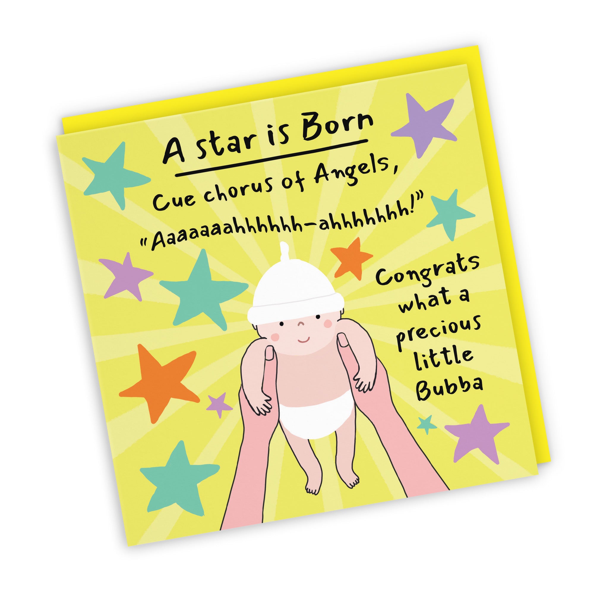 New Baby Congratulations Card Bundle Of Joy Chorus Of Angels Laugh Out Loud - Default Title (GK00572)