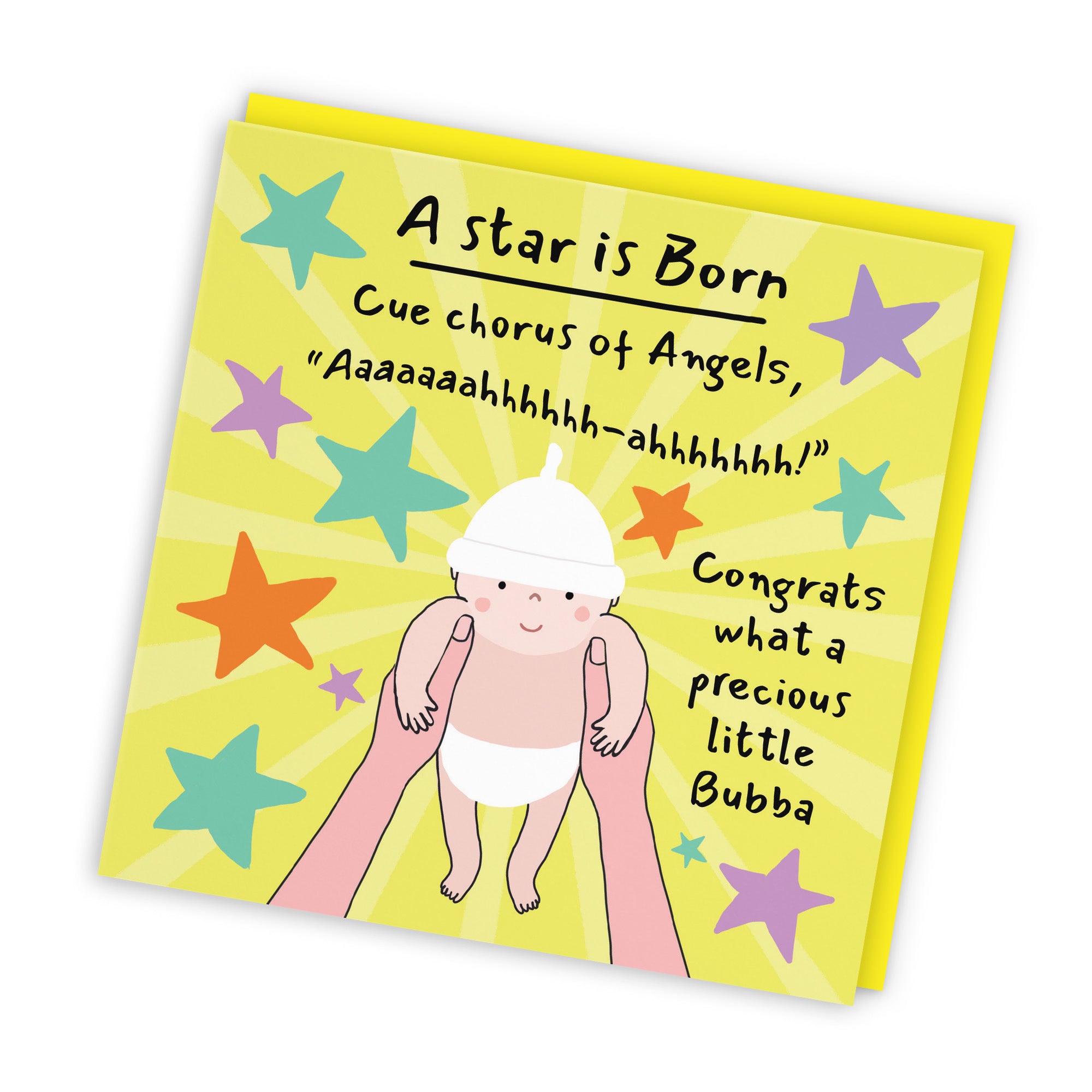 New Baby Congratulations Card Bundle Of Joy Chorus Of Angels Laugh Out Loud - Default Title (GK00572)