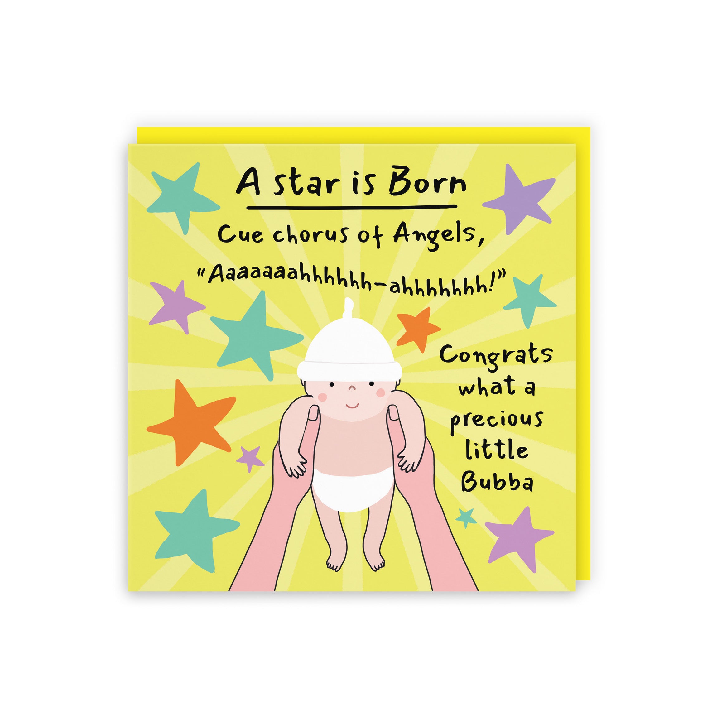 New Baby Congratulations Card Bundle Of Joy Chorus Of Angels Laugh Out Loud - Default Title (GK00572)