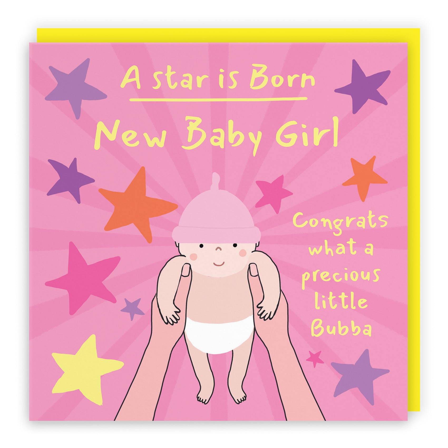 New Baby Girl Congratulations Card Bundle Of Joy Laugh Out Loud - Default Title (GK00575)