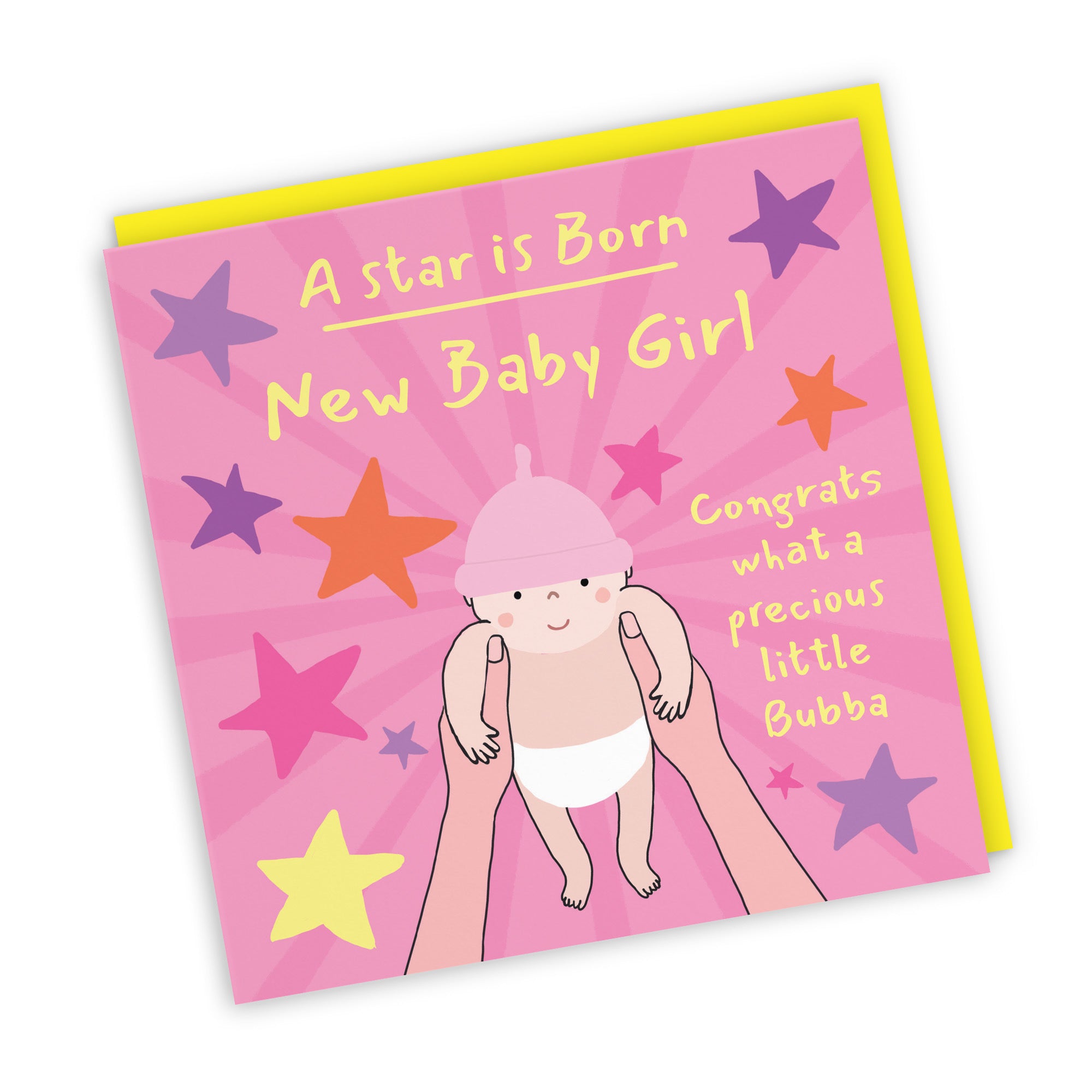 New Baby Girl Congratulations Card Bundle Of Joy Laugh Out Loud - Default Title (GK00575)