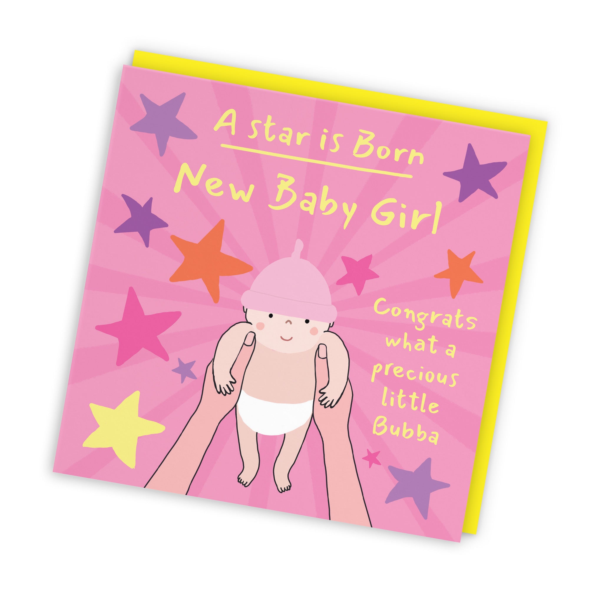 New Baby Girl Congratulations Card Bundle Of Joy Laugh Out Loud - Default Title (GK00575)