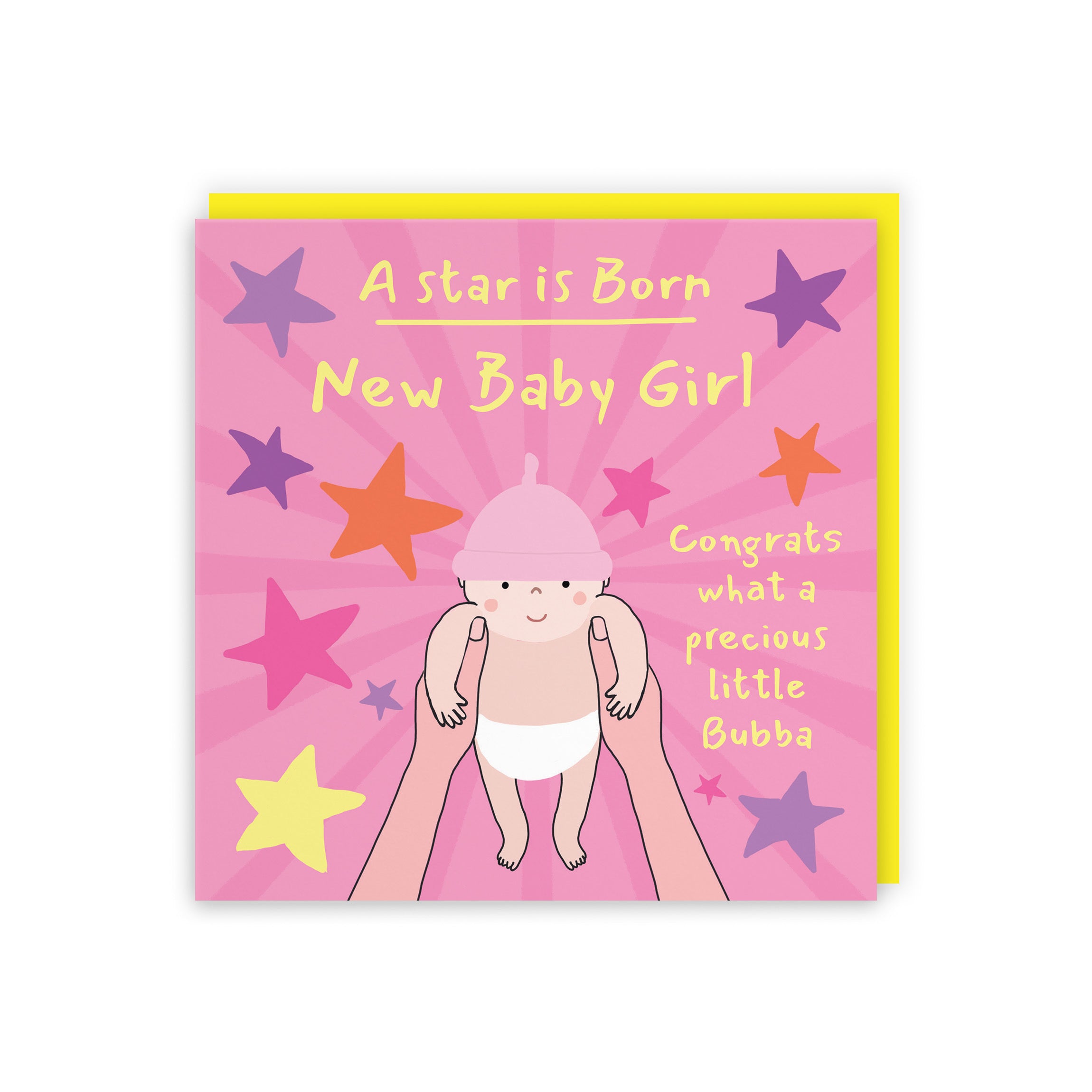 New Baby Girl Congratulations Card Bundle Of Joy Laugh Out Loud - Default Title (GK00575)