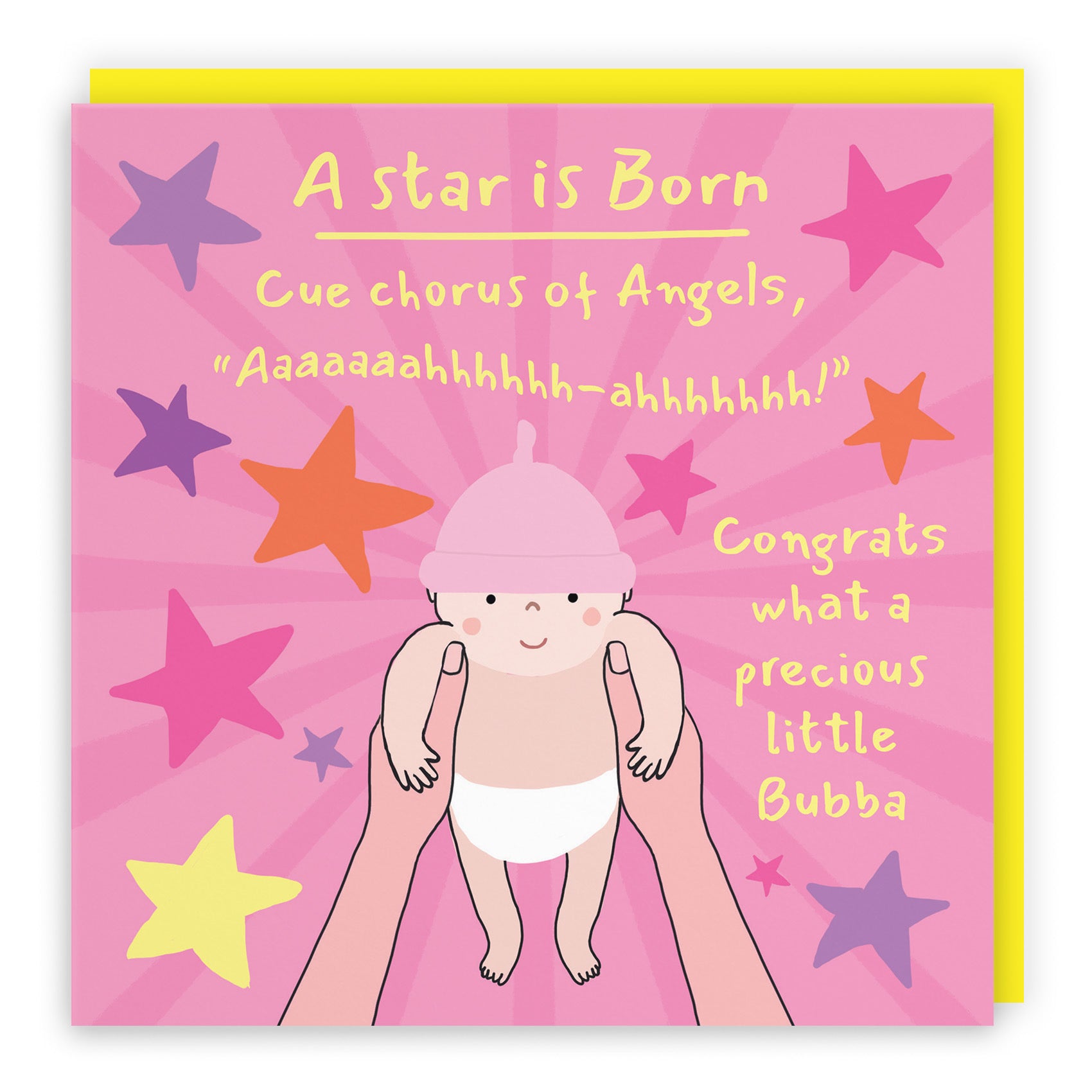New Baby Girl Congratulations Card Bundle Of Joy Chorus Of Angels Laugh Out Loud - Default Title (GK00576)