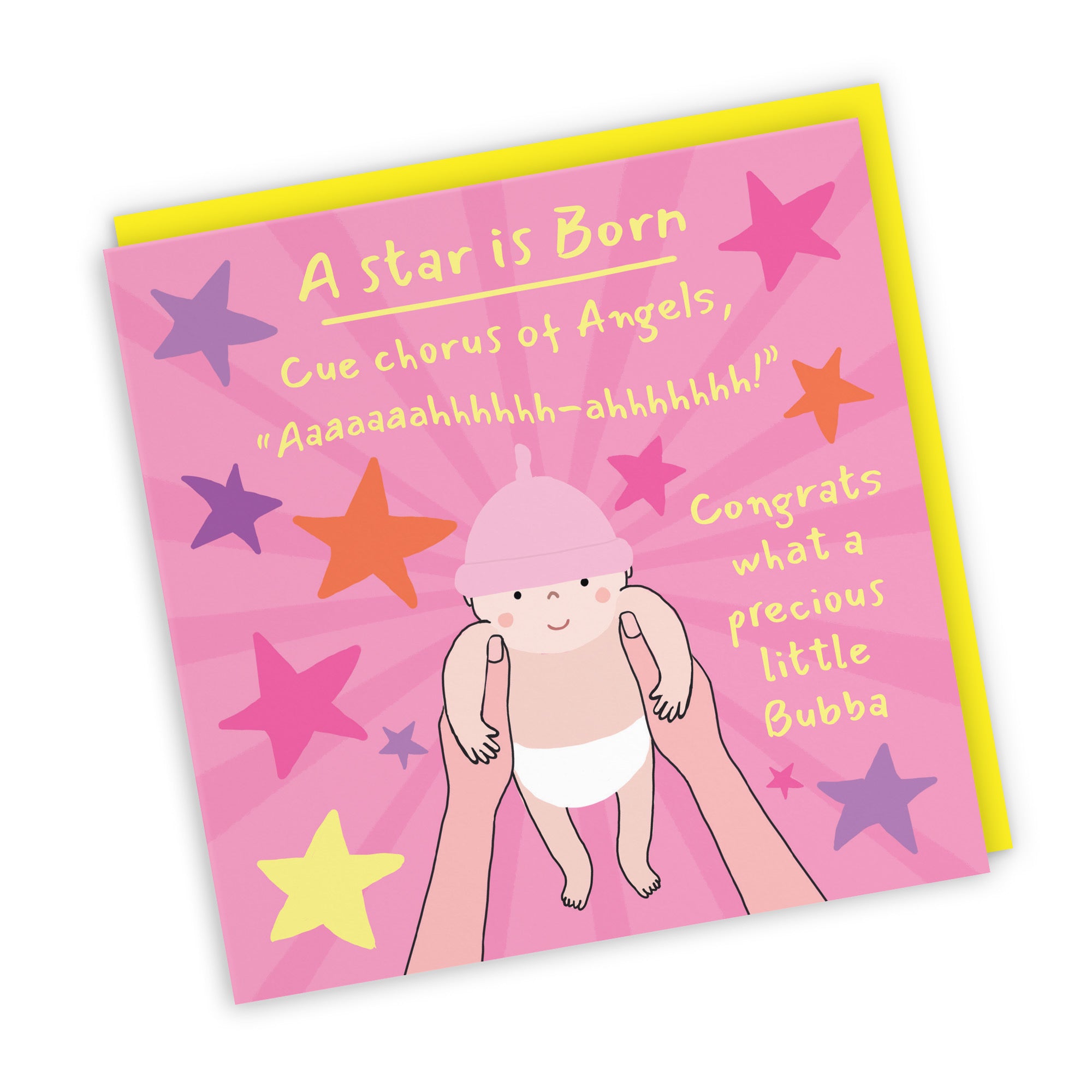 New Baby Girl Congratulations Card Bundle Of Joy Chorus Of Angels Laugh Out Loud - Default Title (GK00576)