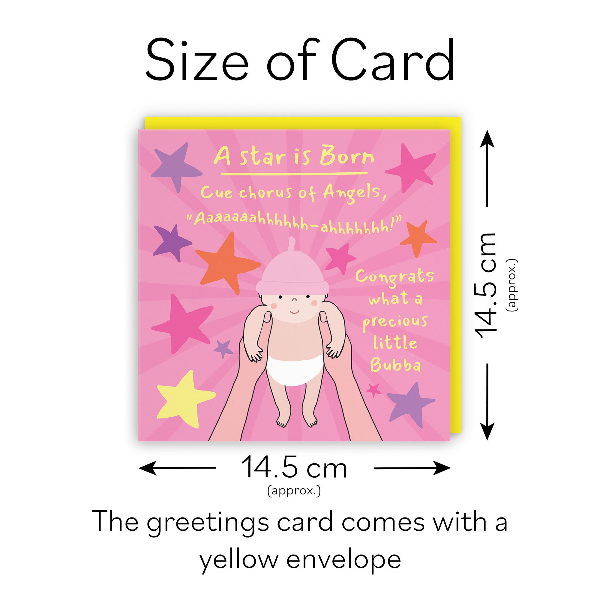 New Baby Girl Congratulations Card Bundle Of Joy Chorus Of Angels Laugh Out Loud - Default Title (GK00576)