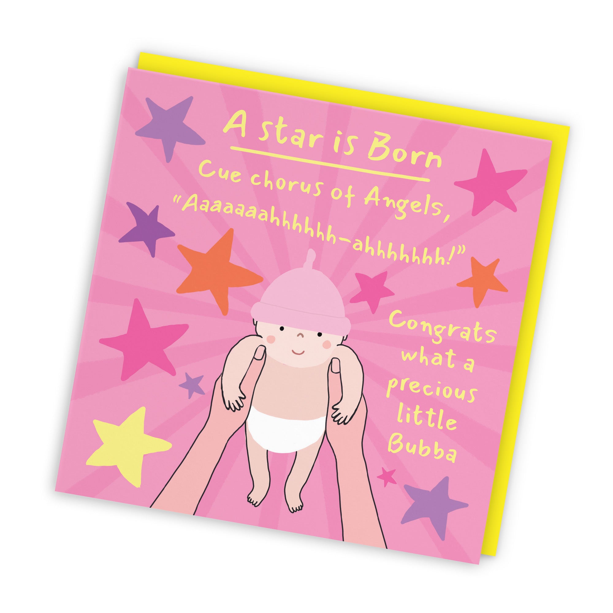 New Baby Girl Congratulations Card Bundle Of Joy Chorus Of Angels Laugh Out Loud - Default Title (GK00576)