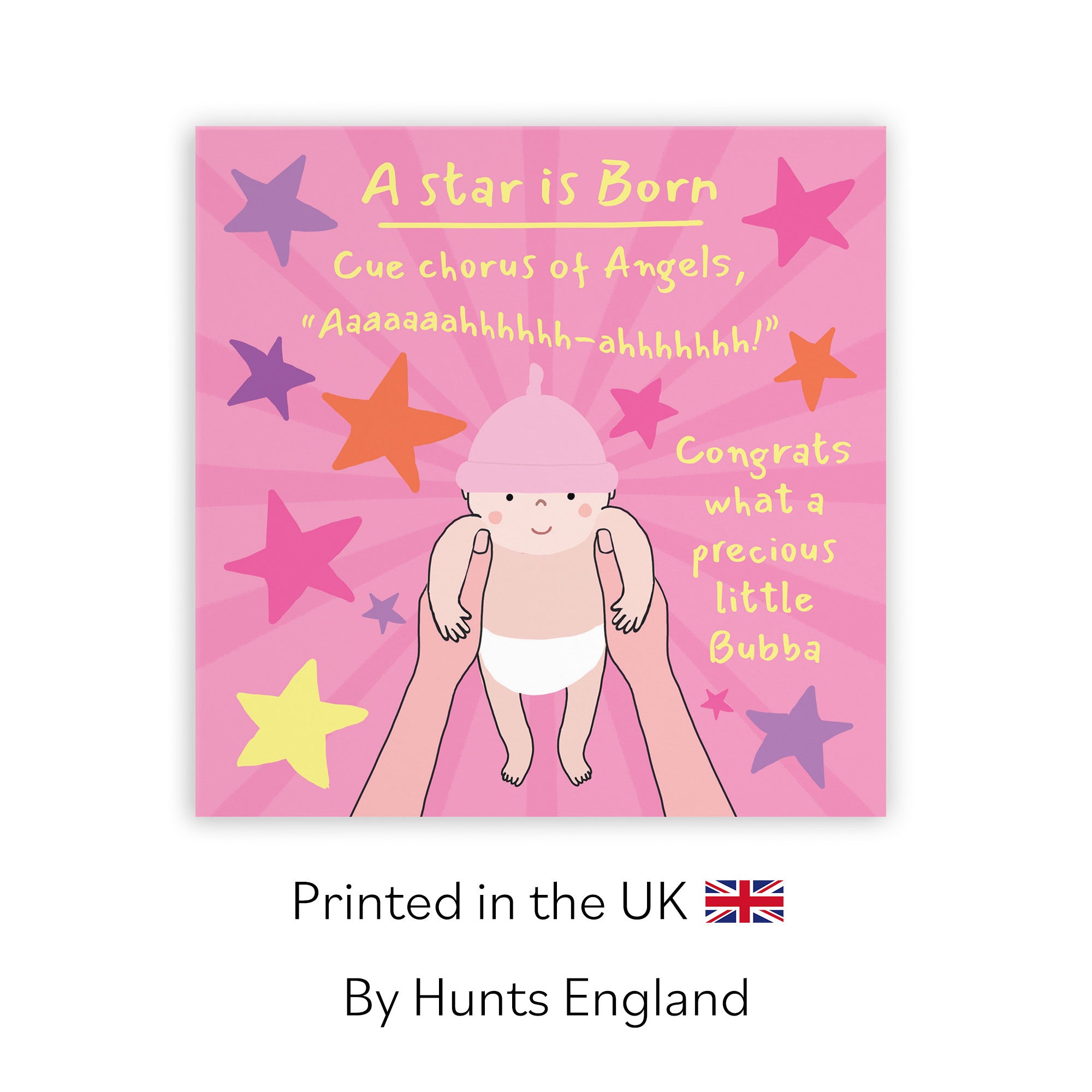 New Baby Girl Congratulations Card Bundle Of Joy Chorus Of Angels Laugh Out Loud - Default Title (GK00576)