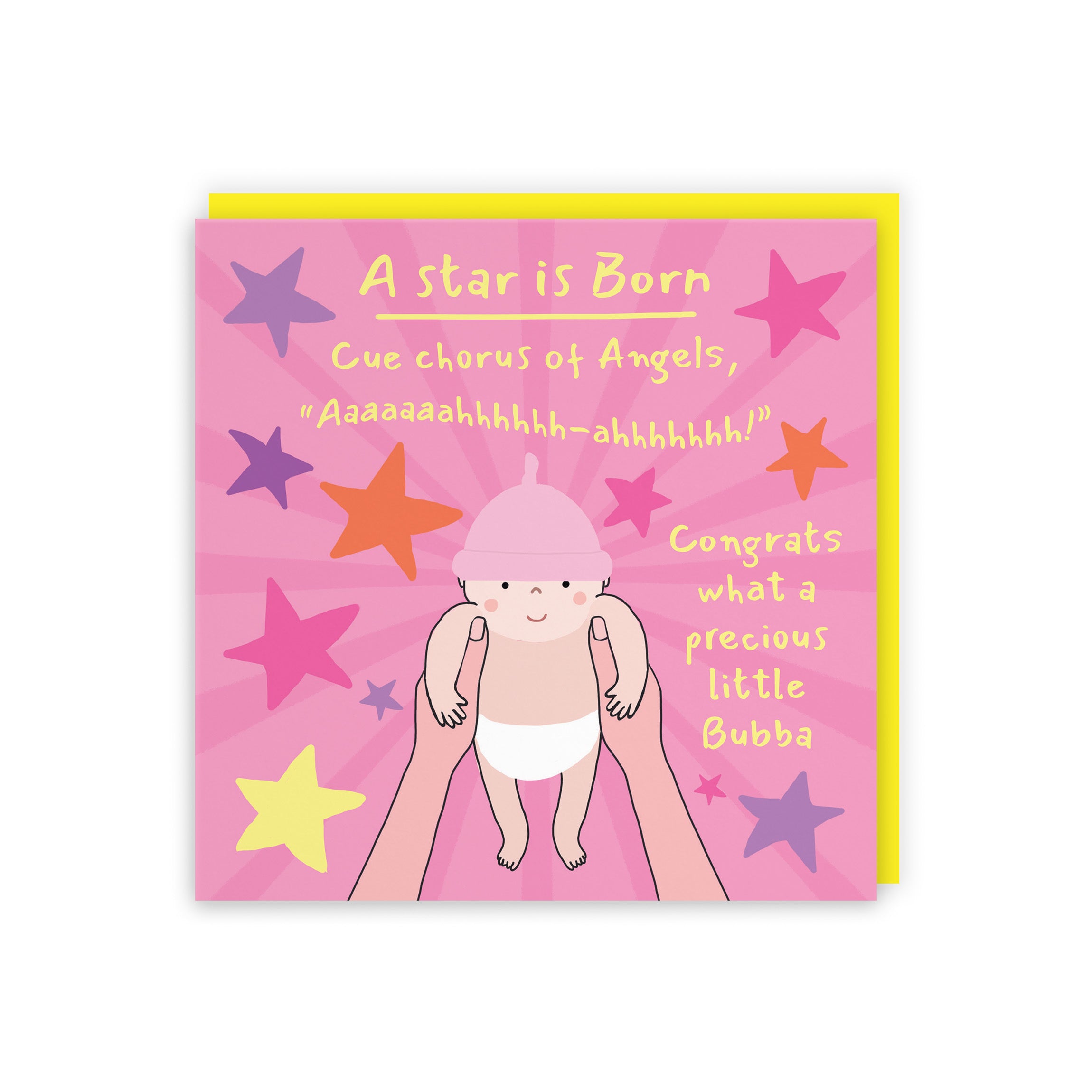 New Baby Girl Congratulations Card Bundle Of Joy Chorus Of Angels Laugh Out Loud - Default Title (GK00576)