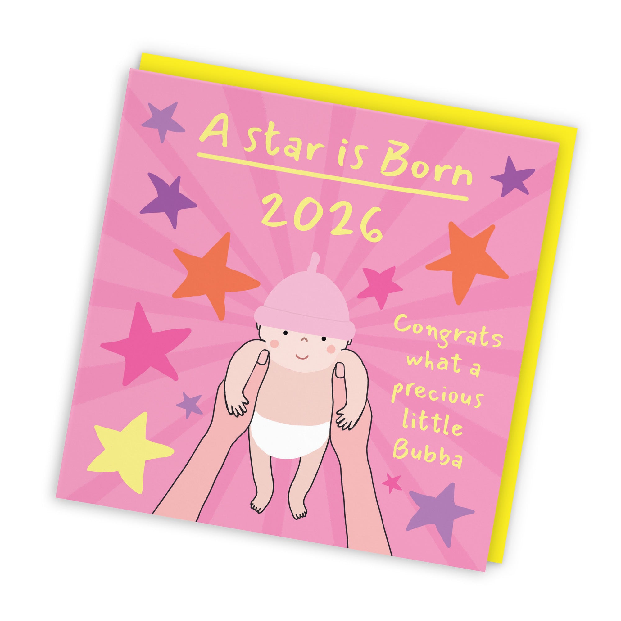 2026 New Baby Girl Congratulations Card Bundle Of Joy Laugh Out Loud - Default Title (GK00579)