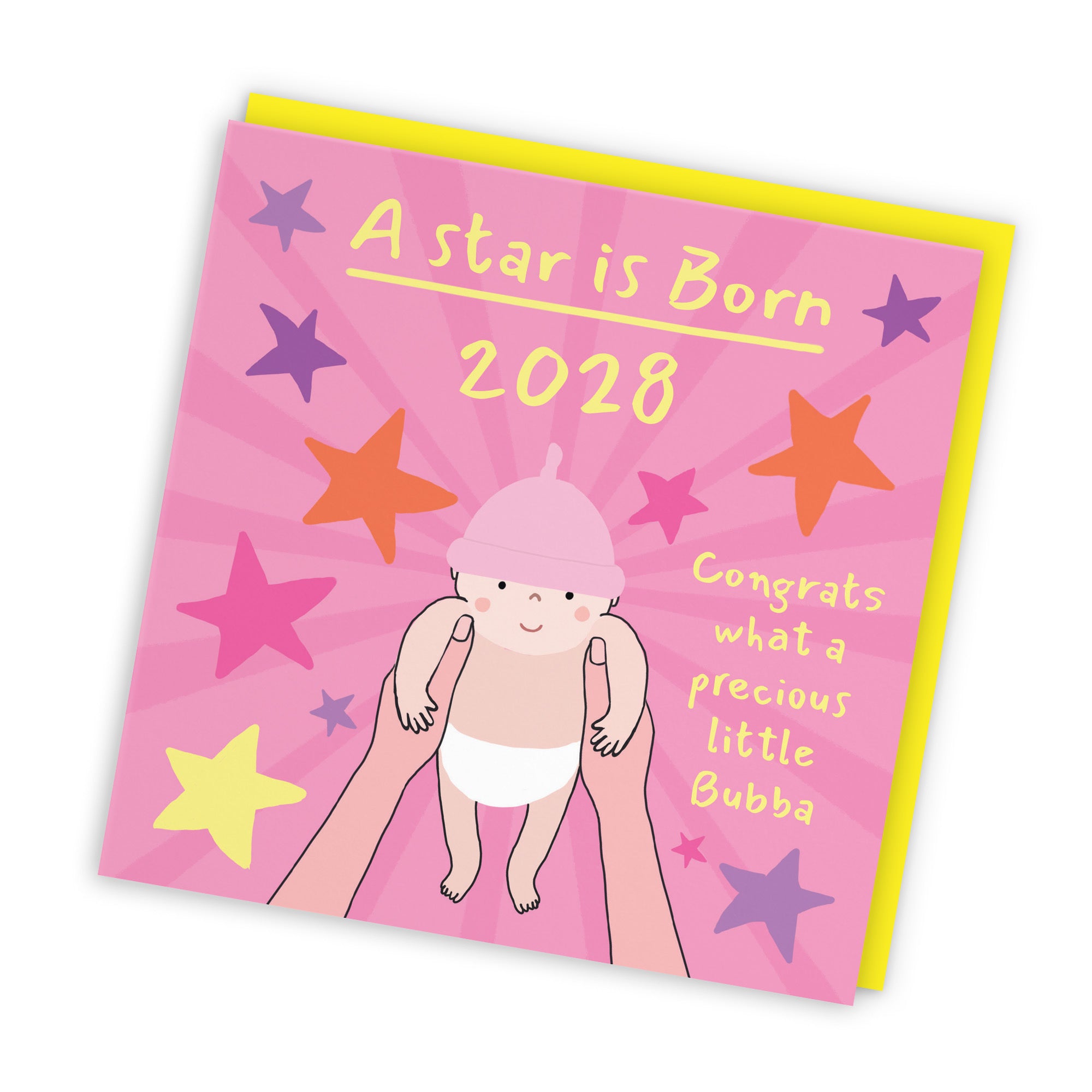 2028 New Baby Girl Congratulations Card Bundle Of Joy Laugh Out Loud - Default Title (GK00585)