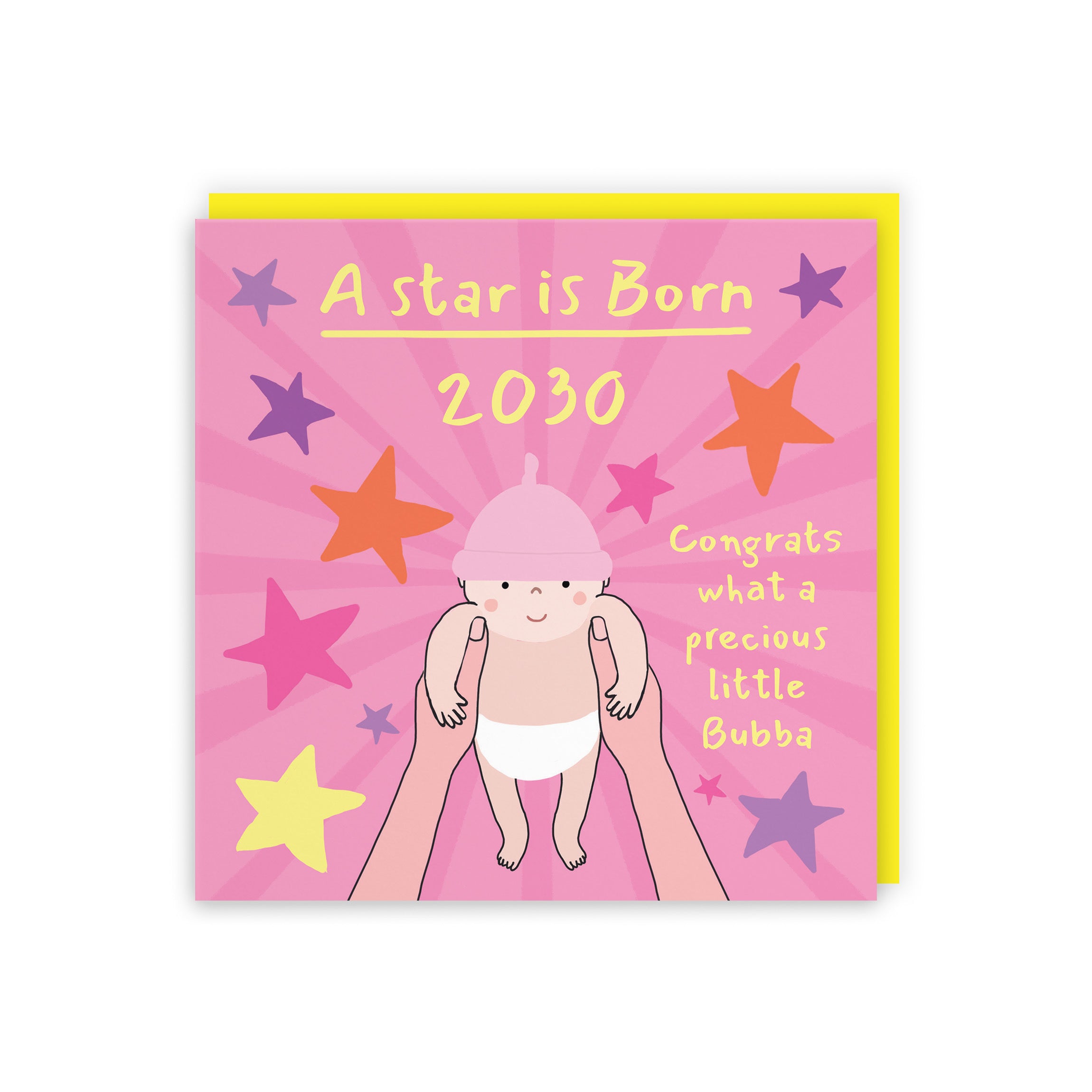 2030 New Baby Girl Congratulations Card Bundle Of Joy Laugh Out Loud - Default Title (GK00591)